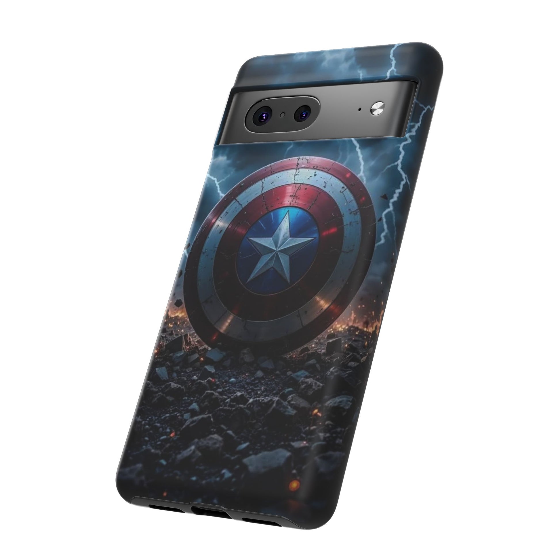 Captain America Shield Tough Cases for iPhones, Samsung, and Pixel