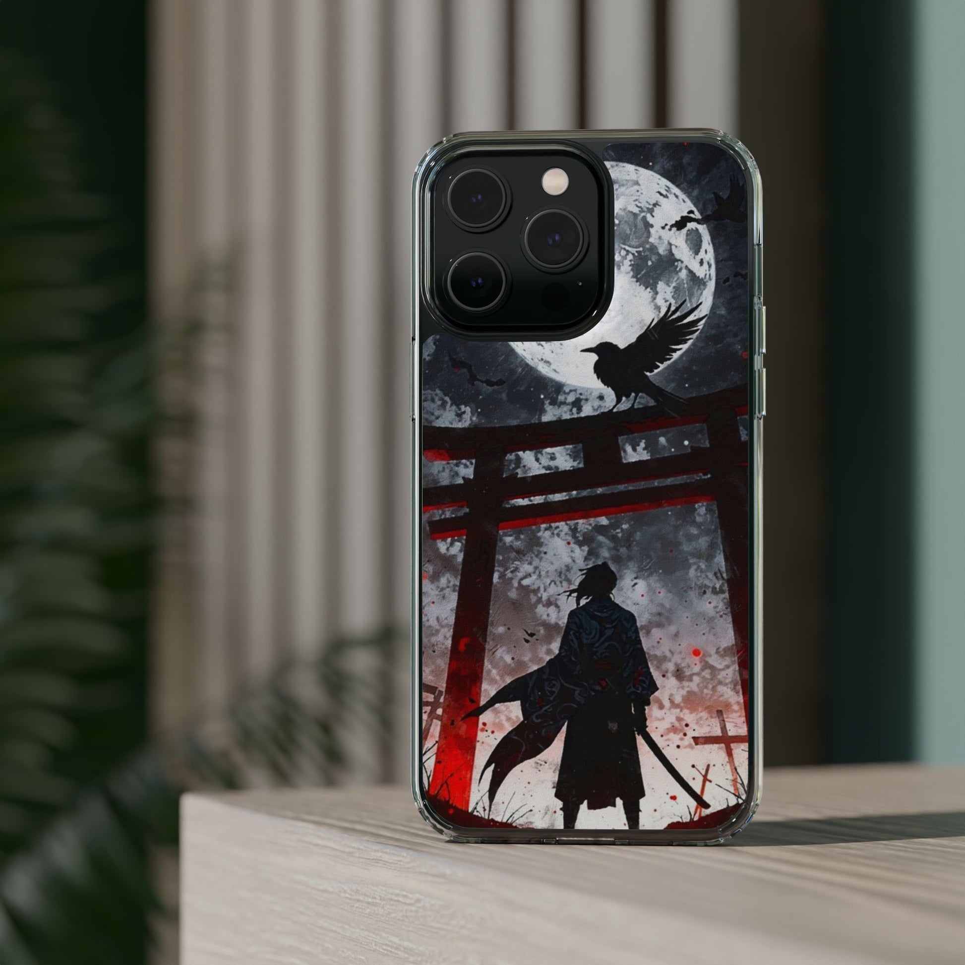 The Lone Samurai and Crow Design case for Iphone and Samsung phones