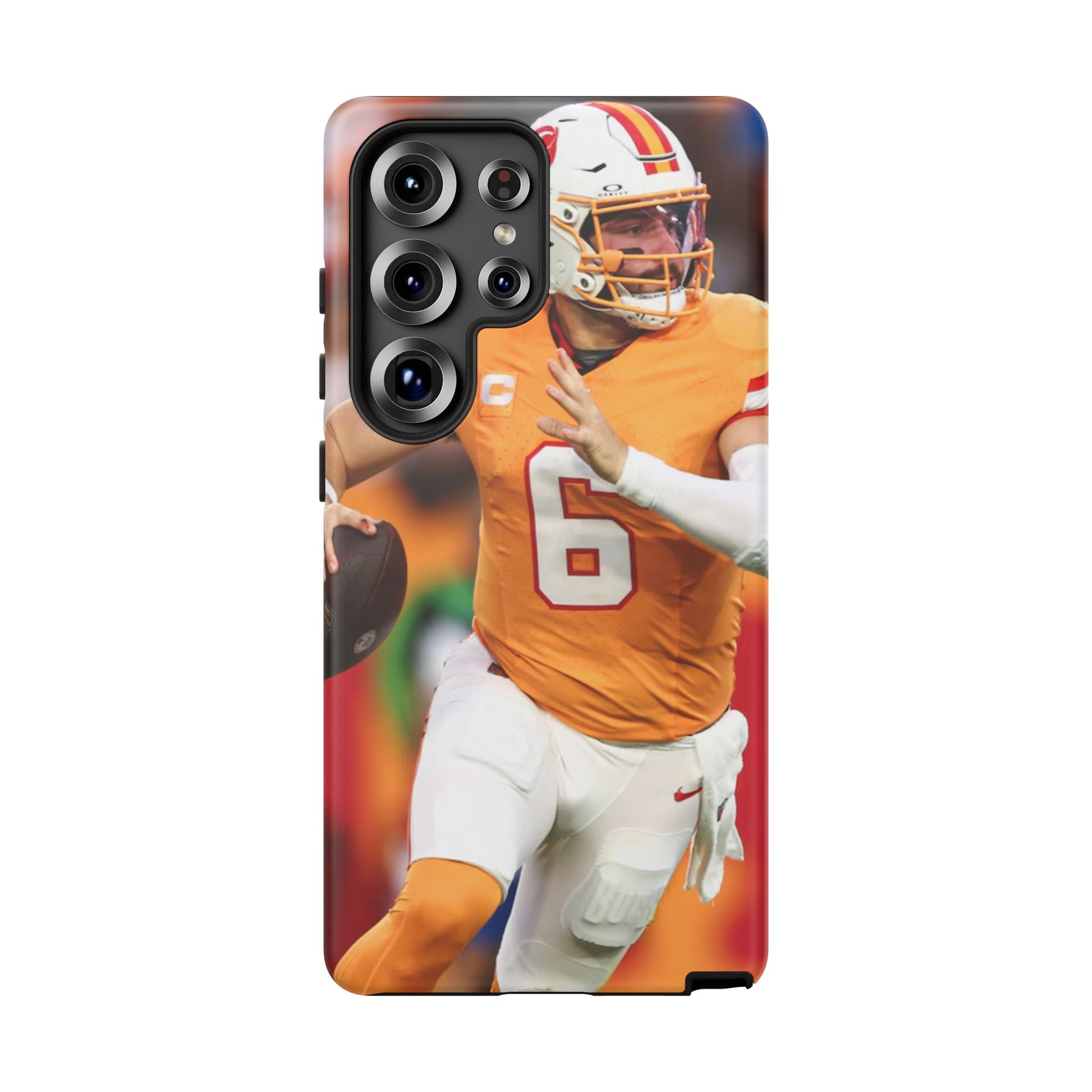Tampa Bay Buccaneers Baker Mayfield Football Tough Cases for iPhones, Samsung, and Pixel