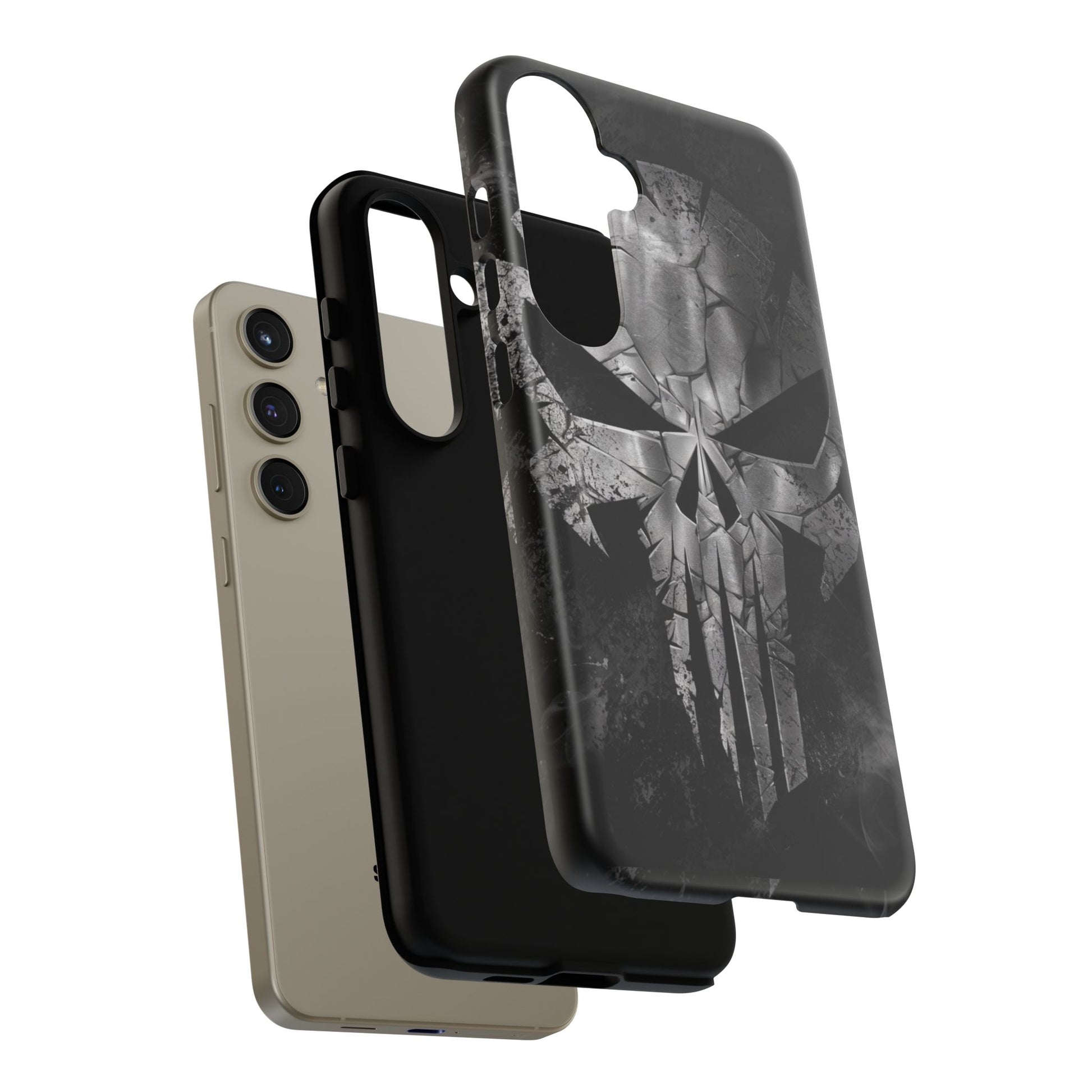 The Punisher Logo Art Tough Cases for iPhones, Samsung, and Pixel