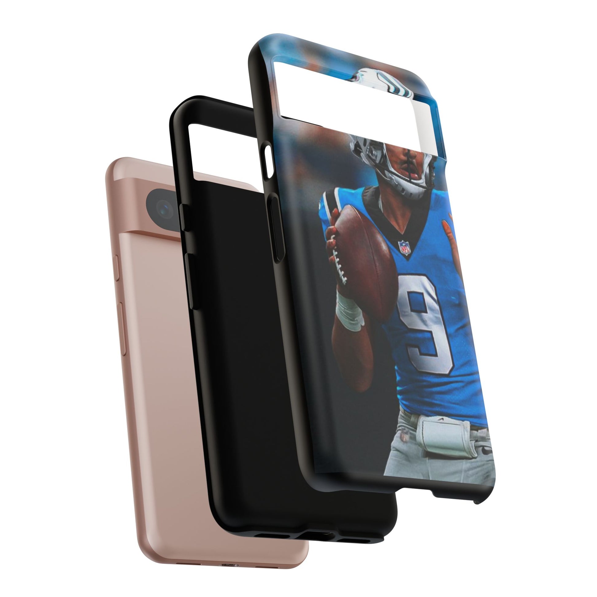 Carolina Panthers Bryce Young Football Tough Cases for iPhones, Samsung, and Pixel