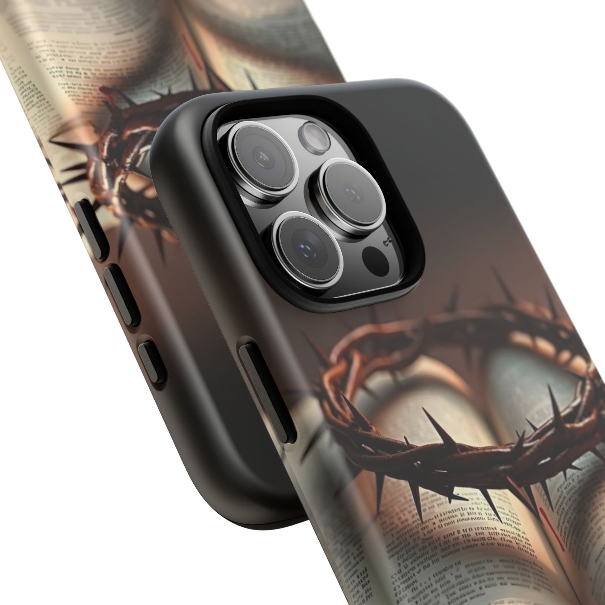 Crown of Thorns and Bible Christian Tough Cases for iPhones, Samsung, and Pixel