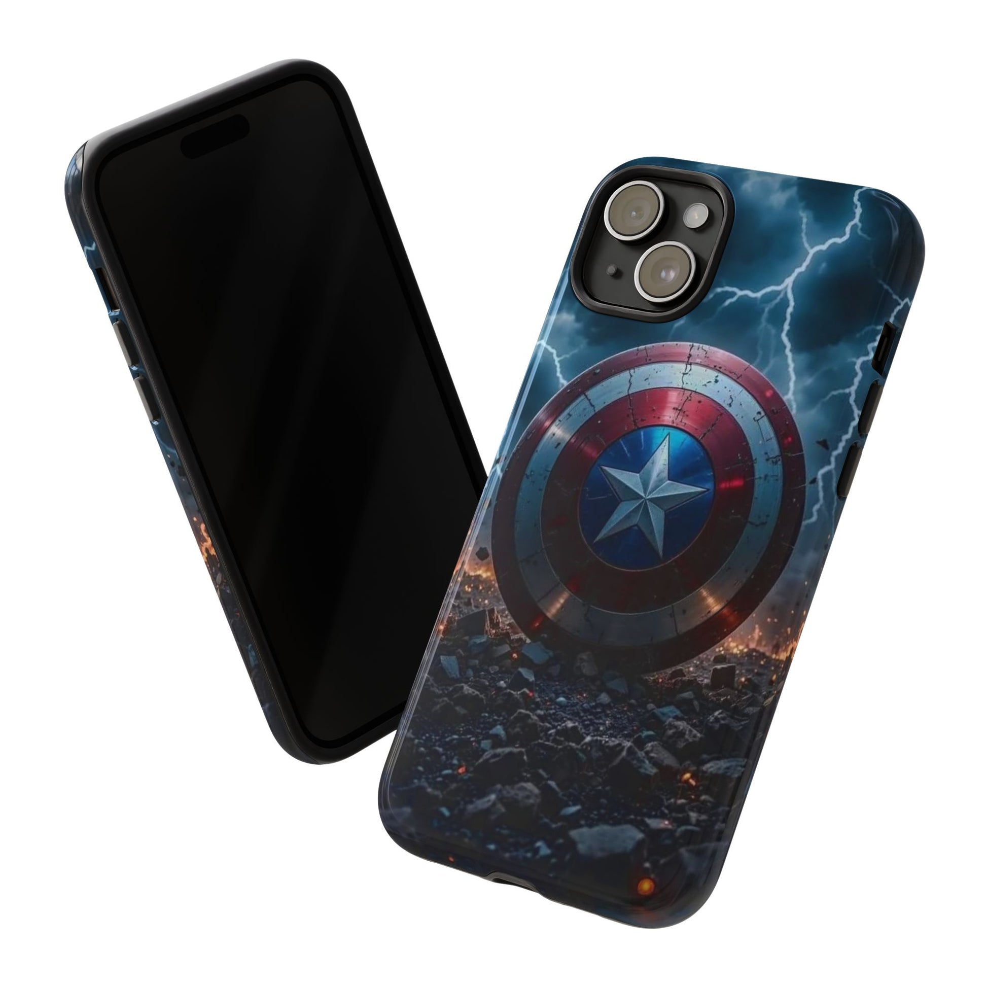 Captain America Shield Tough Cases for iPhones, Samsung, and Pixel