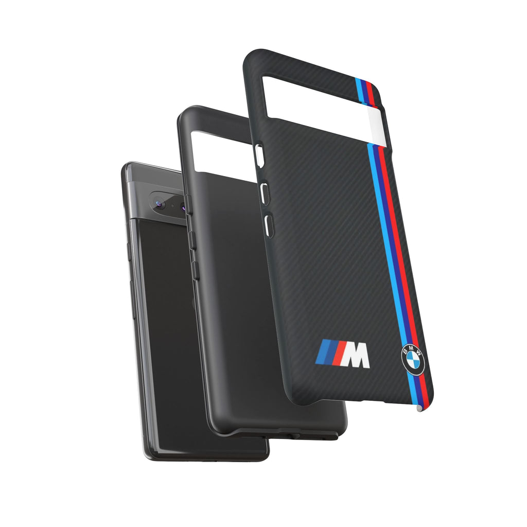 BMW M Stripes Carbon Fiber Design Tough Cases for iPhones, Samsung, and Pixel