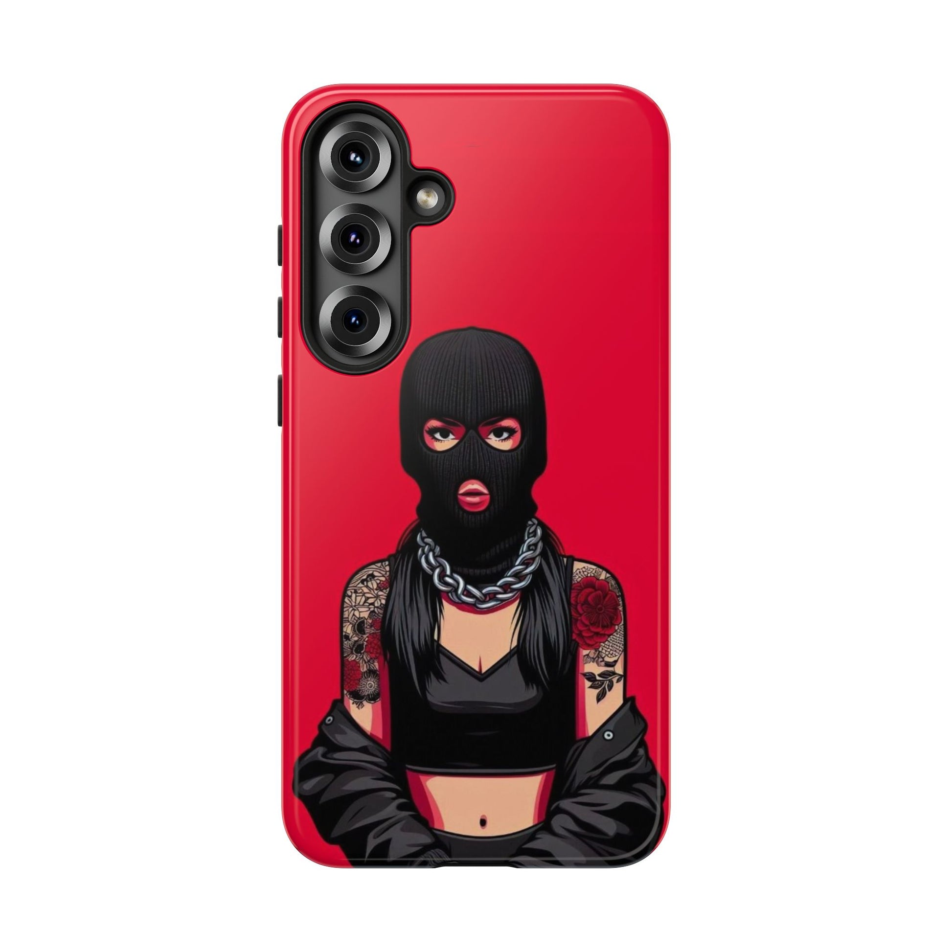 Thug Girl Red Design Tough Cases for iPhones, Samsung, and Pixel