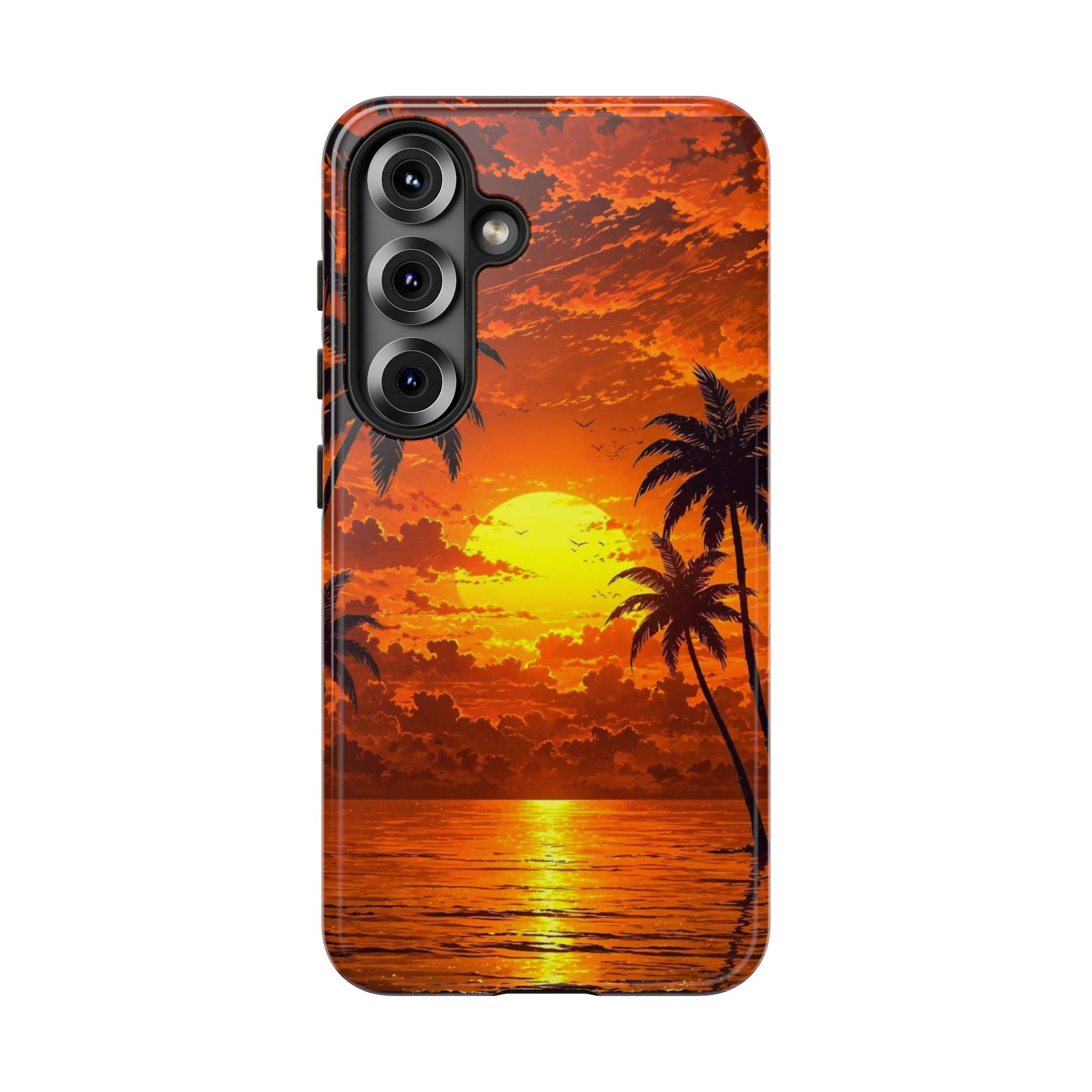 Beautiful Beach Sunset Tough Cases for iPhones, Samsung, and Pixel