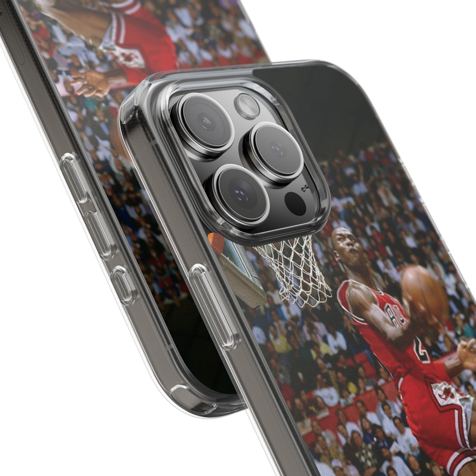 Vintage Jordan Dunk themed Basketball Inspired design Clear Phone Cases