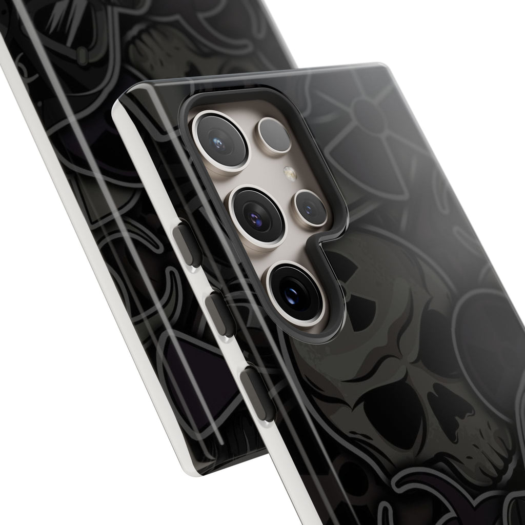 Tough Cases Phone Case, Edgy Skull Design Phone Cover, Gothic Cell Phone Shell