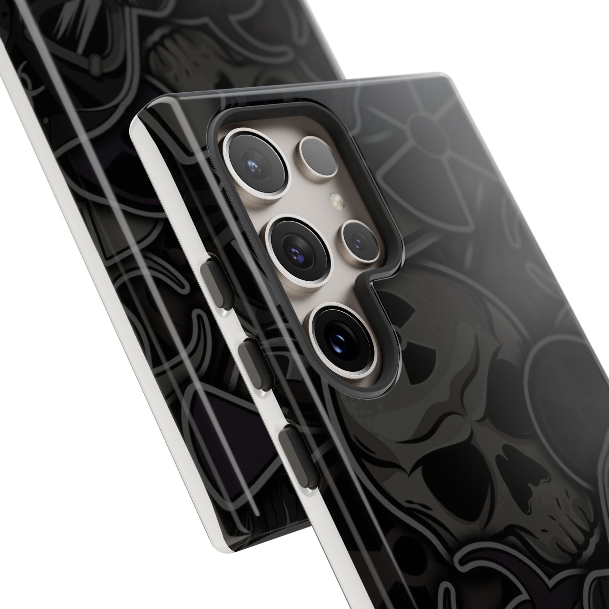Tough Cases Phone Case, Edgy Skull Design Phone Cover, Gothic Cell Phone Shell