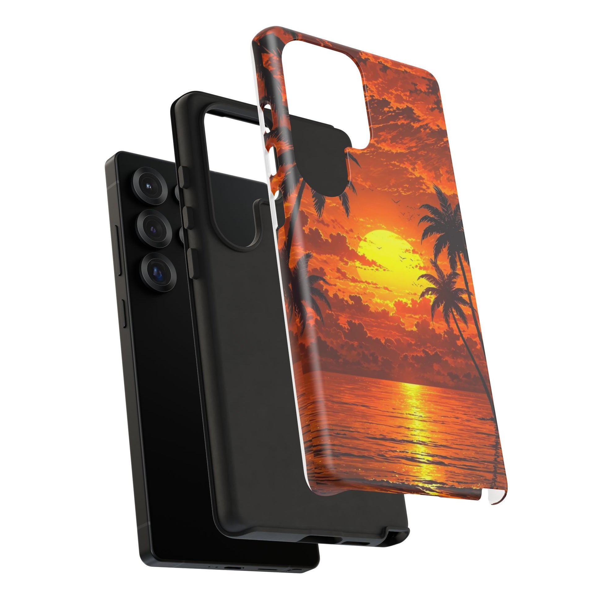 Beautiful Beach Sunset Tough Cases for iPhones, Samsung, and Pixel