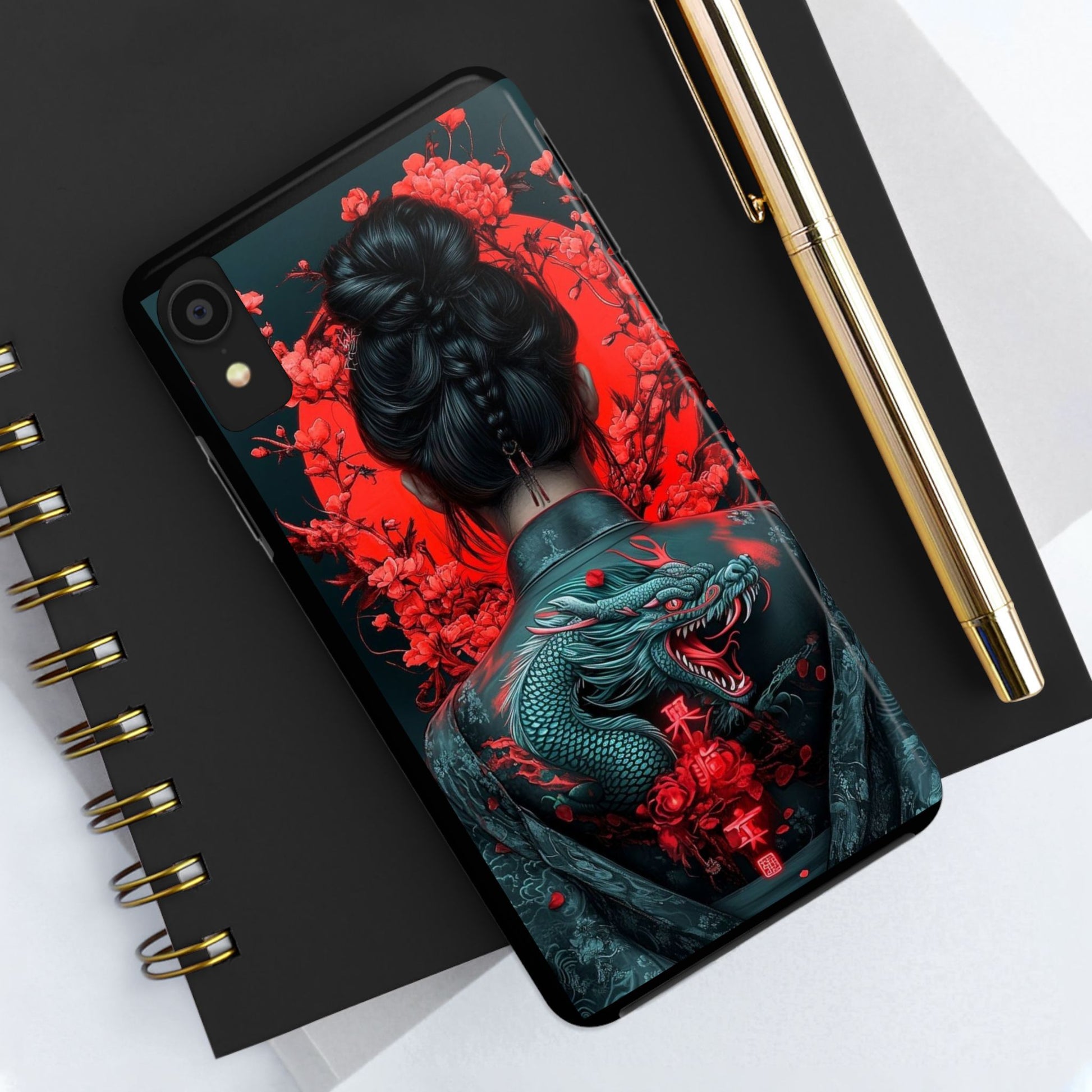 Dragon Geisha Japanese Design Phone Cases for iPhone & Samsung Galaxy Phones