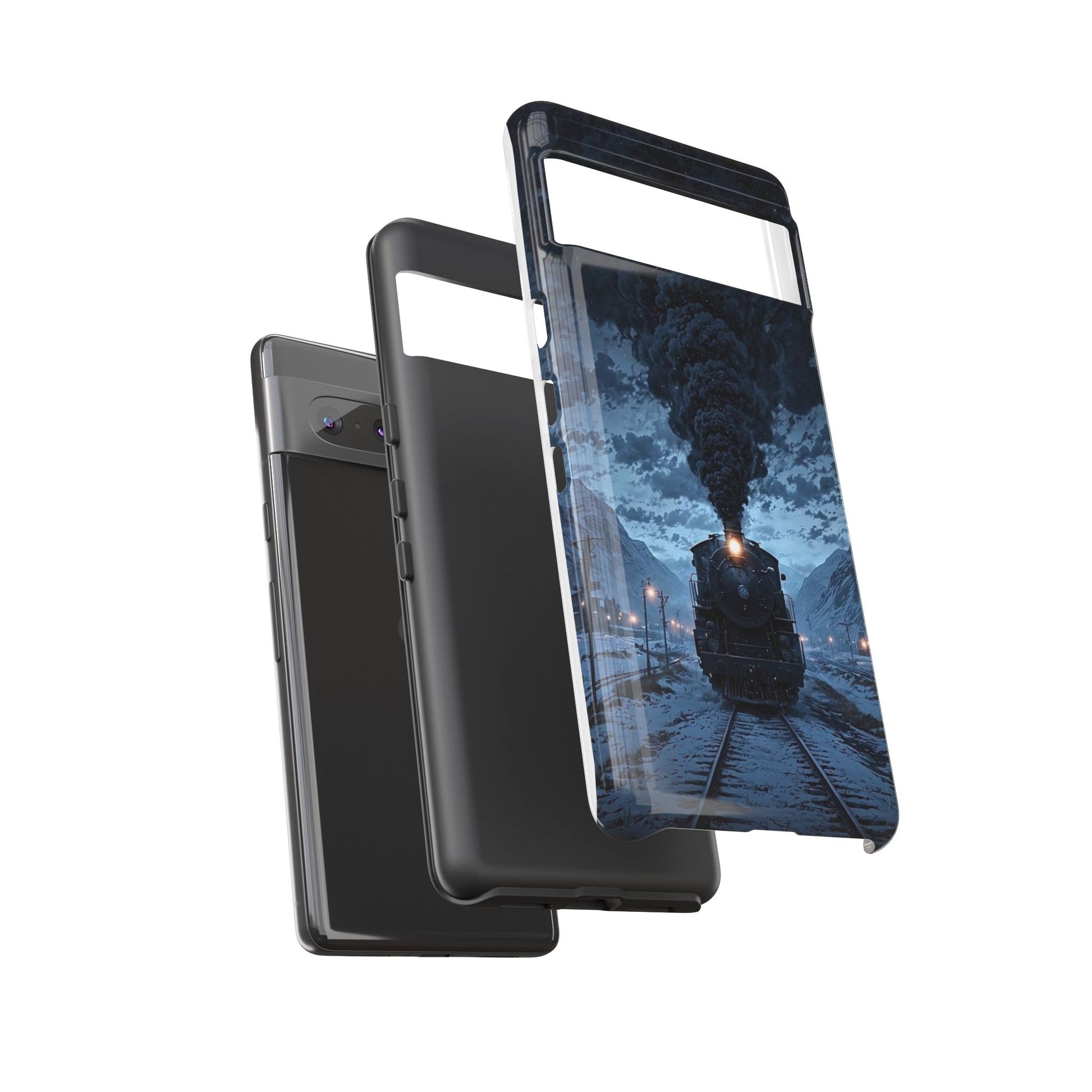 Steam Engine Train Themed Tough Cases for iPhones, Samsung, and Pixel