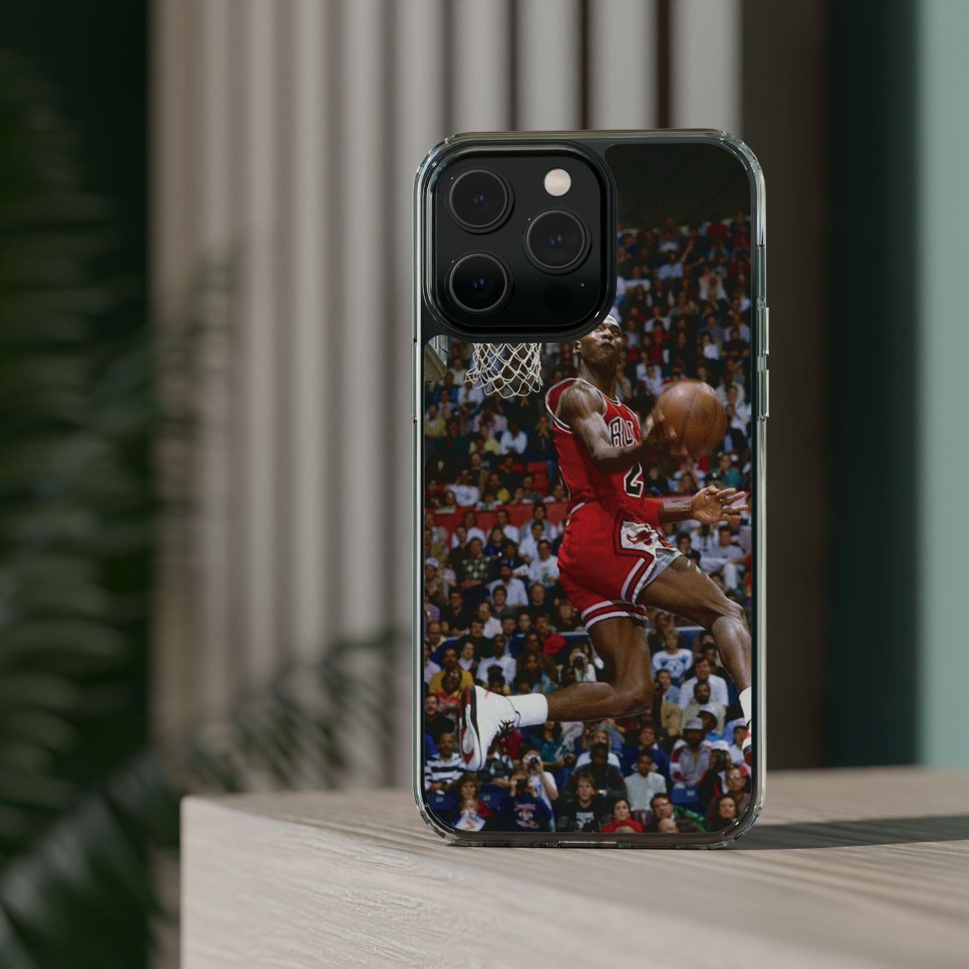 Vintage Jordan Dunk themed Basketball Inspired design Clear Phone Cases