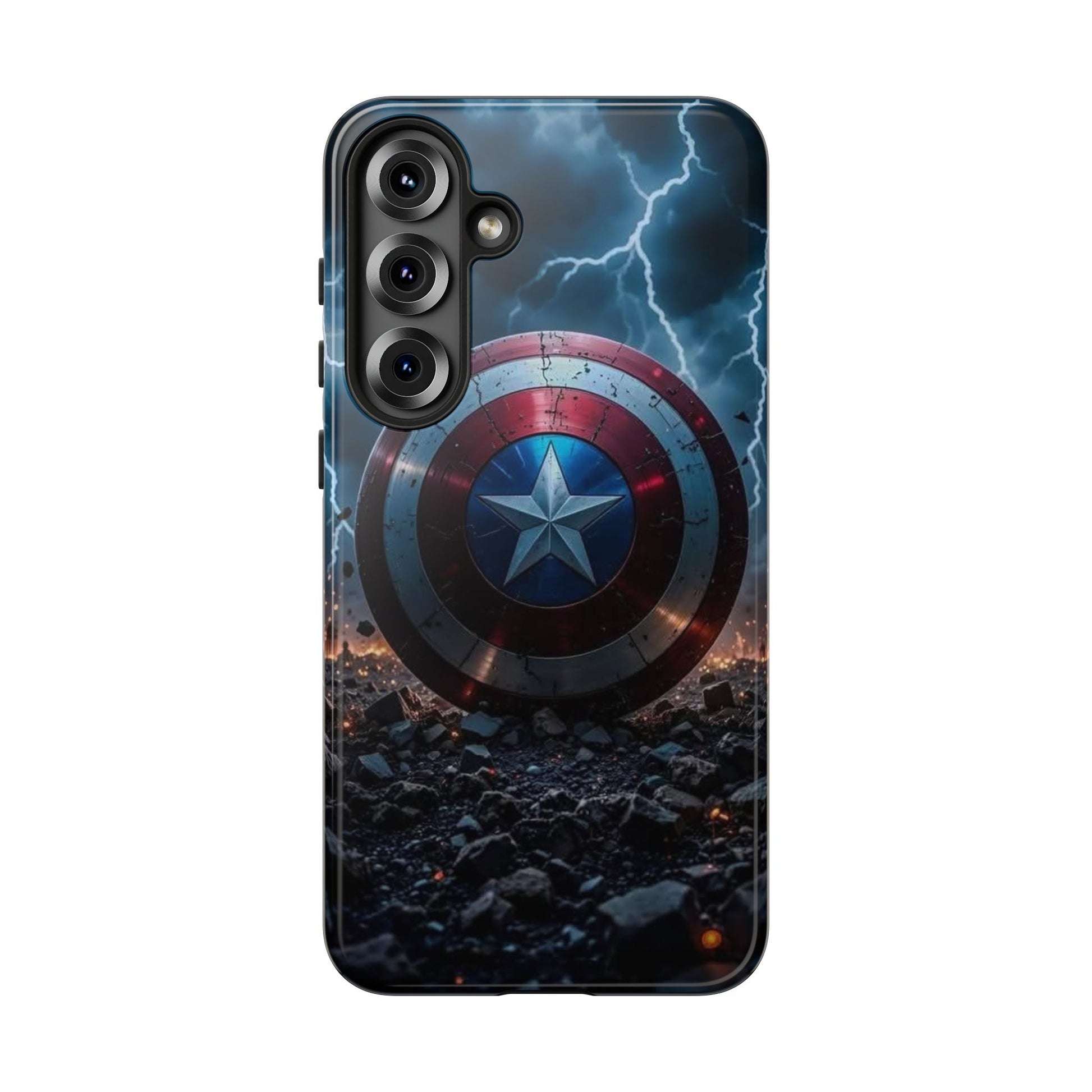 Captain America Shield Tough Cases for iPhones, Samsung, and Pixel