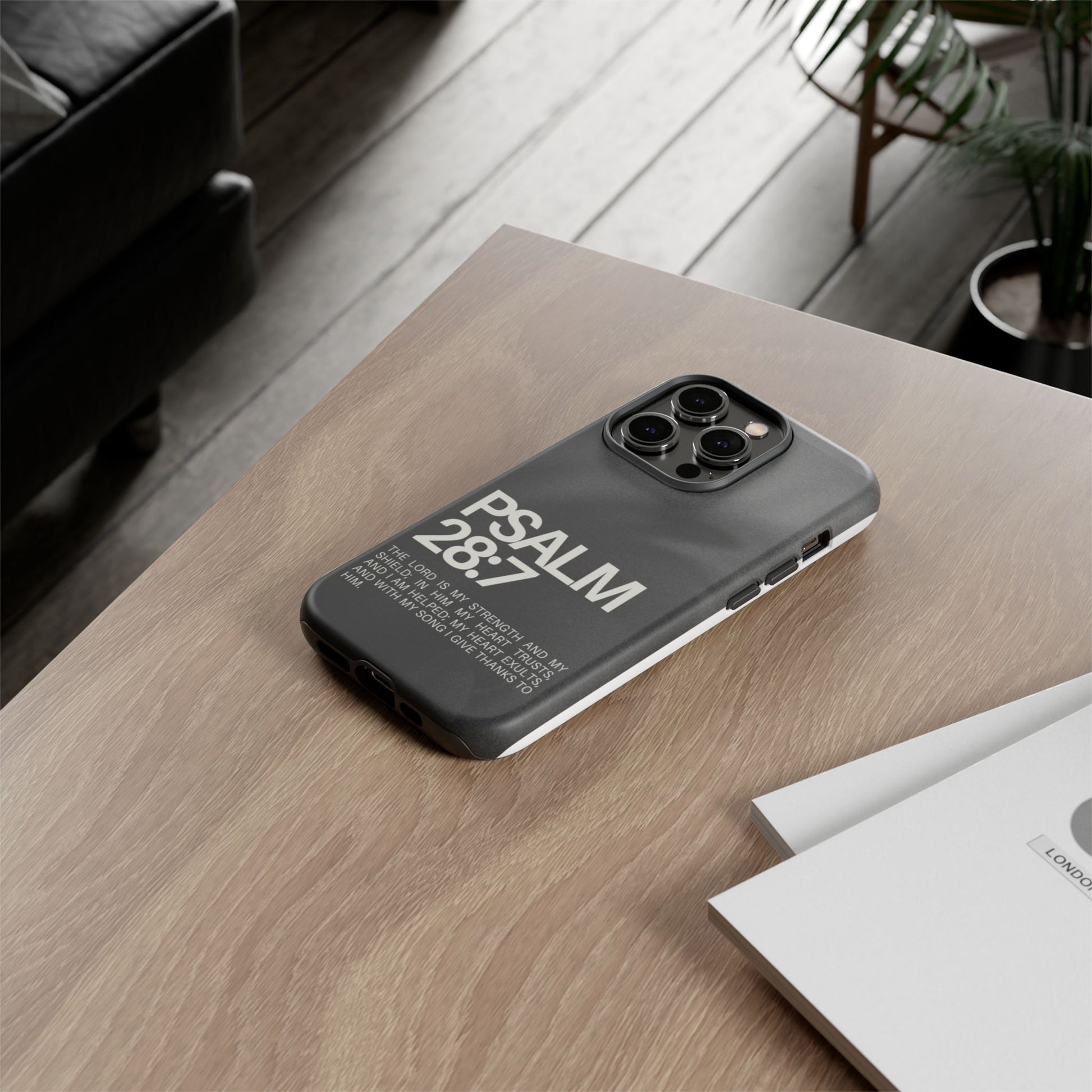 Christian Themed Psalms 28:7 Phone Case, Tough Cases for iPhones, Samsung, and Pixel