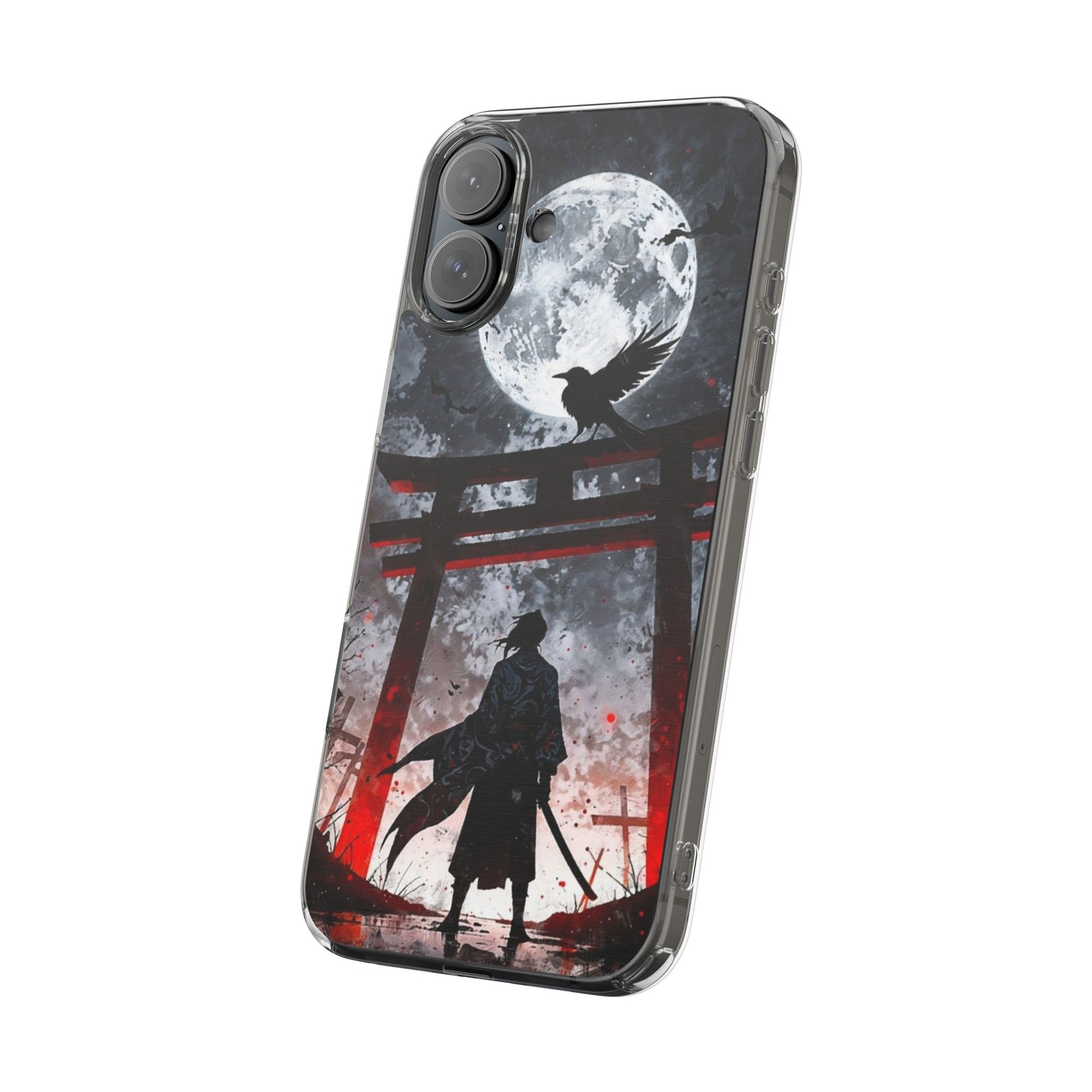 The Lone Samurai and Crow Design case for Iphone and Samsung phones