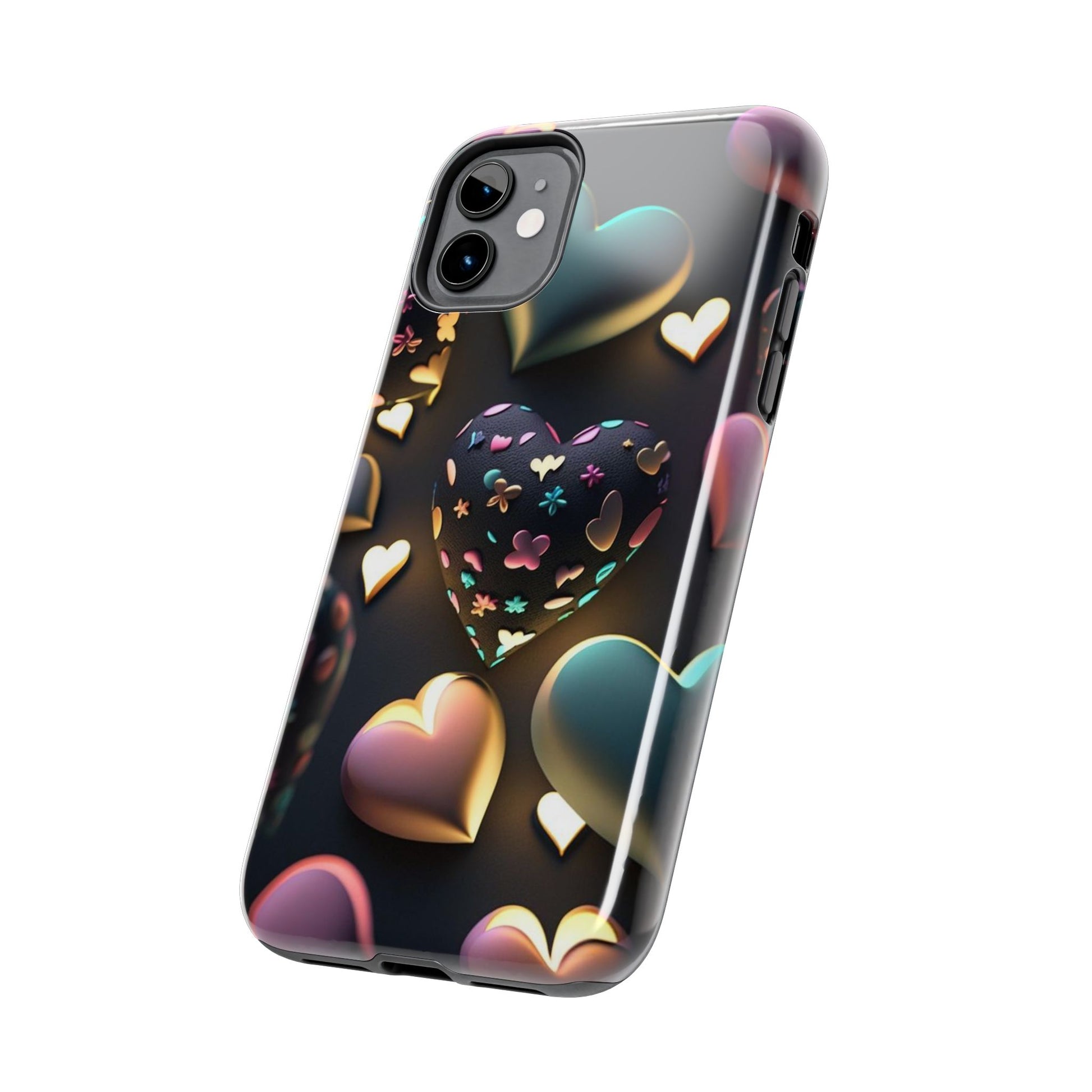 Floating Hearts Themed Tough Phone Cases for Iphones & Samsung Phones
