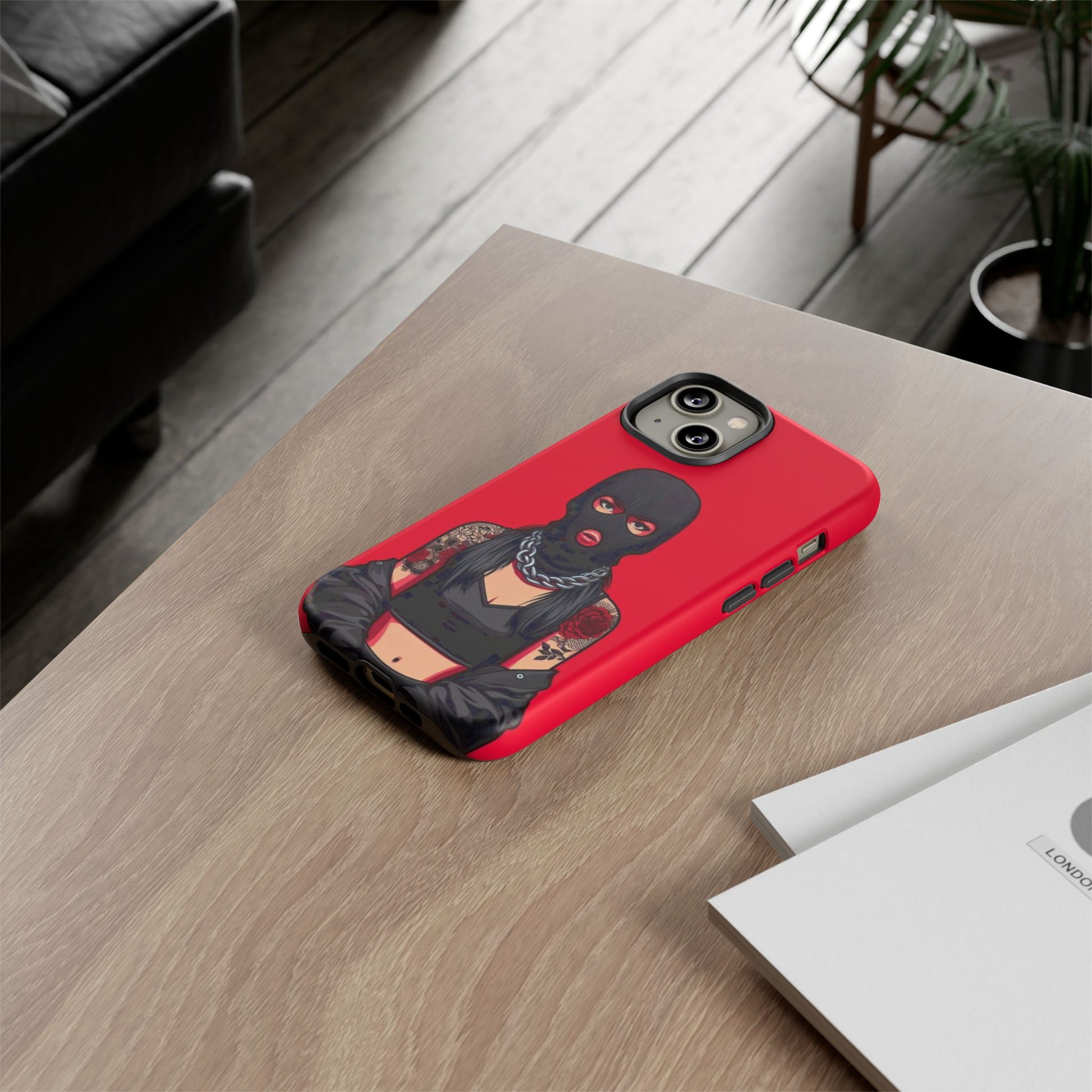 Thug Girl Red Design Tough Cases for iPhones, Samsung, and Pixel