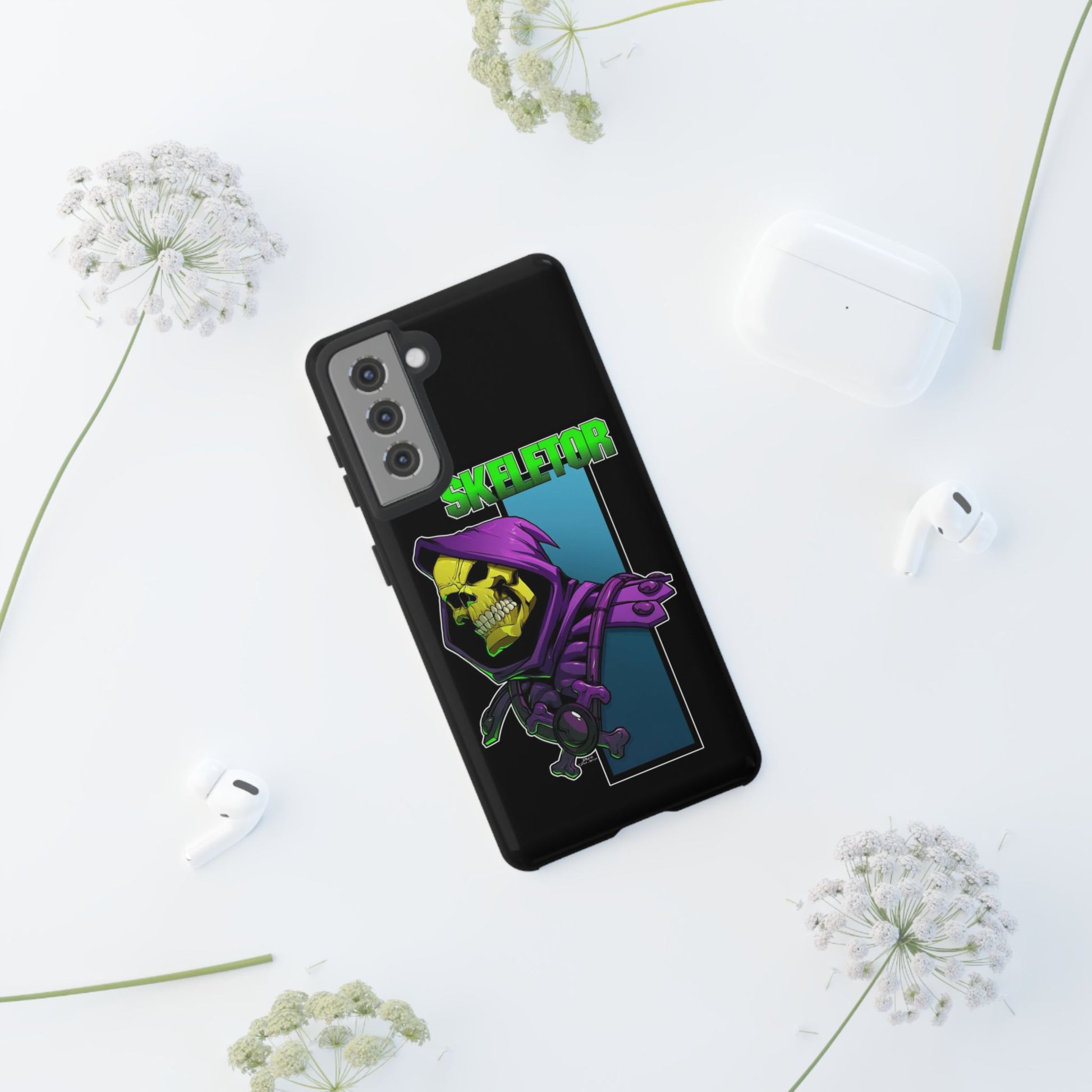 Skeletor Tough Cases for iPhones, Samsung, and Pixel