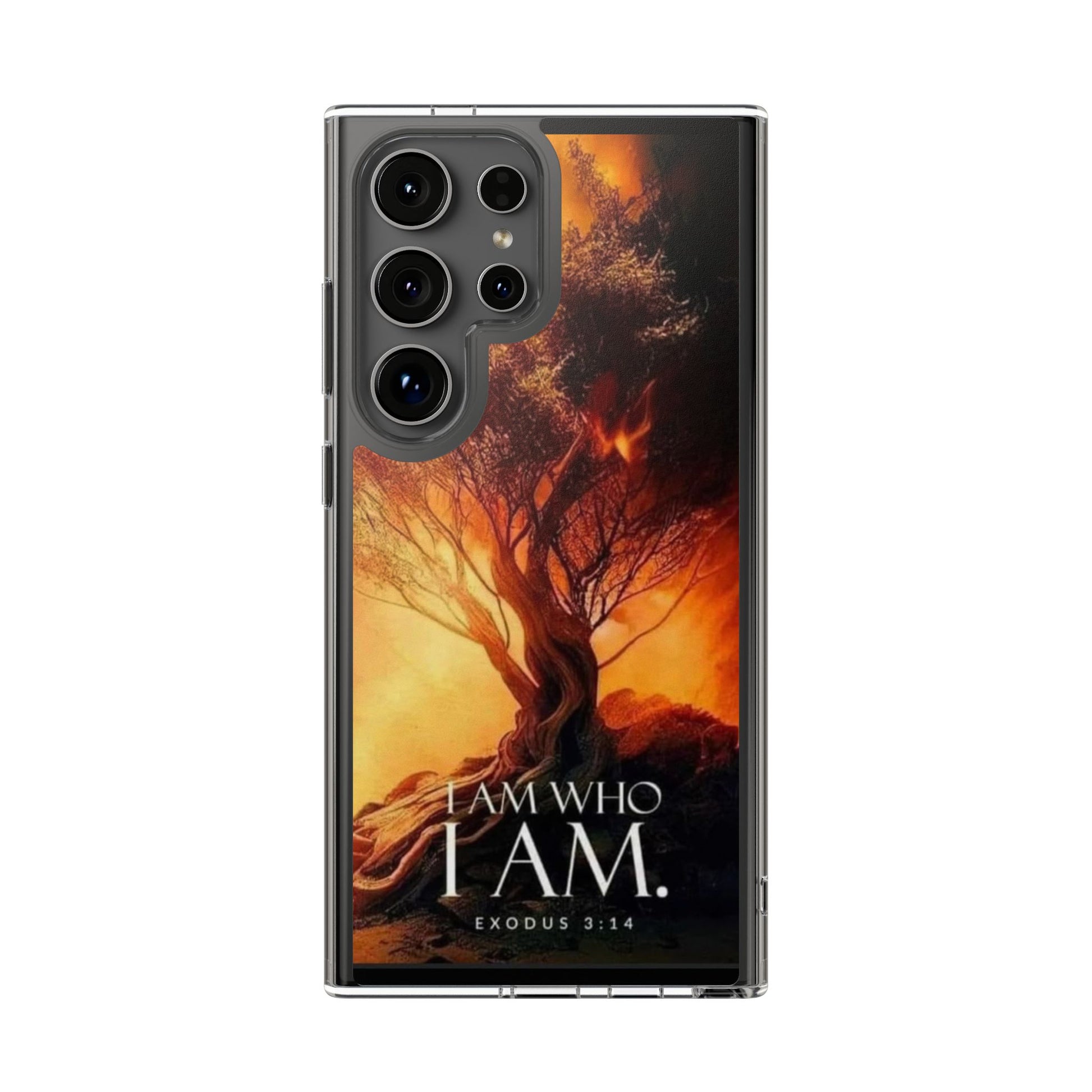 Phone Case, I Am Who I Am Bible Verse Clear Case for Iphone Samsung, Religious
