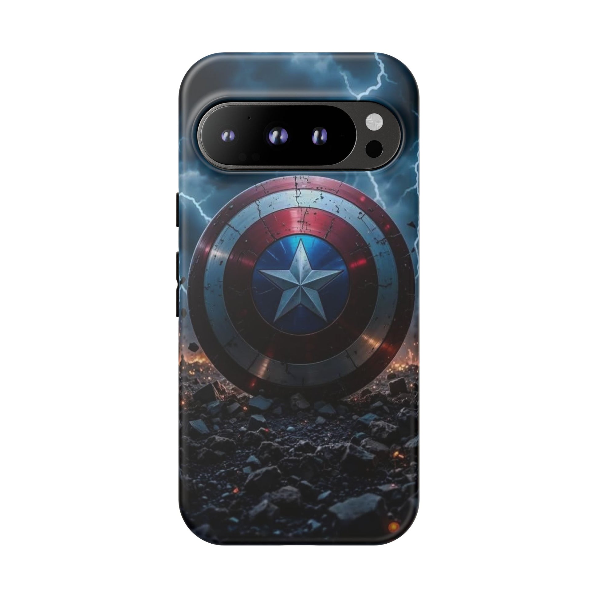 Captain America Shield Tough Cases for iPhones, Samsung, and Pixel