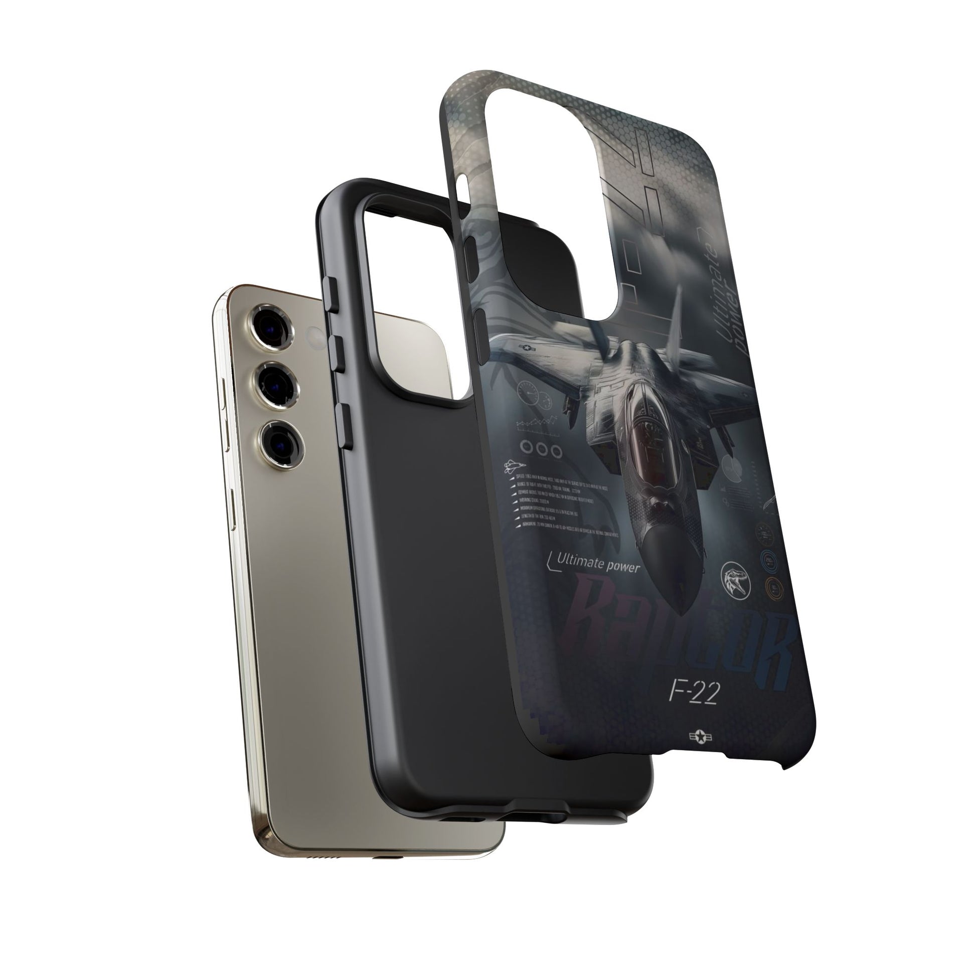 F-22 Raptor Fighter Jet Tough Cases for iPhones, Samsung, and Pixel