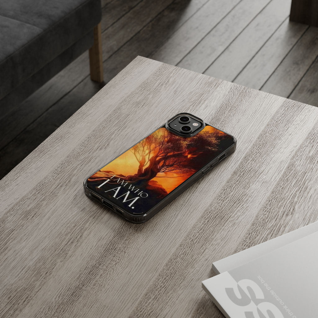 Phone Case, I Am Who I Am Bible Verse Clear Case for Iphone Samsung, Religious
