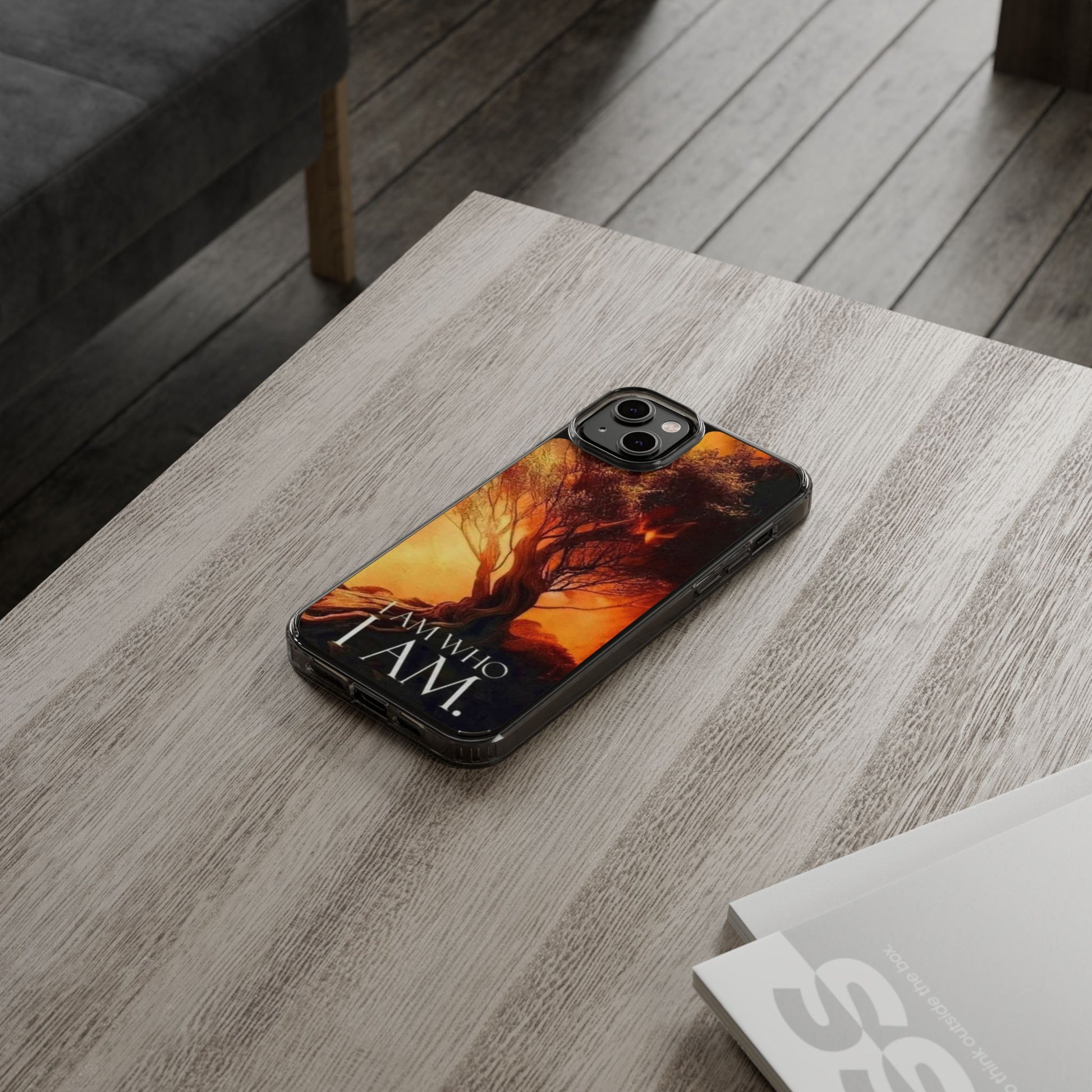 Phone Case, I Am Who I Am Bible Verse Clear Case for Iphone Samsung, Religious