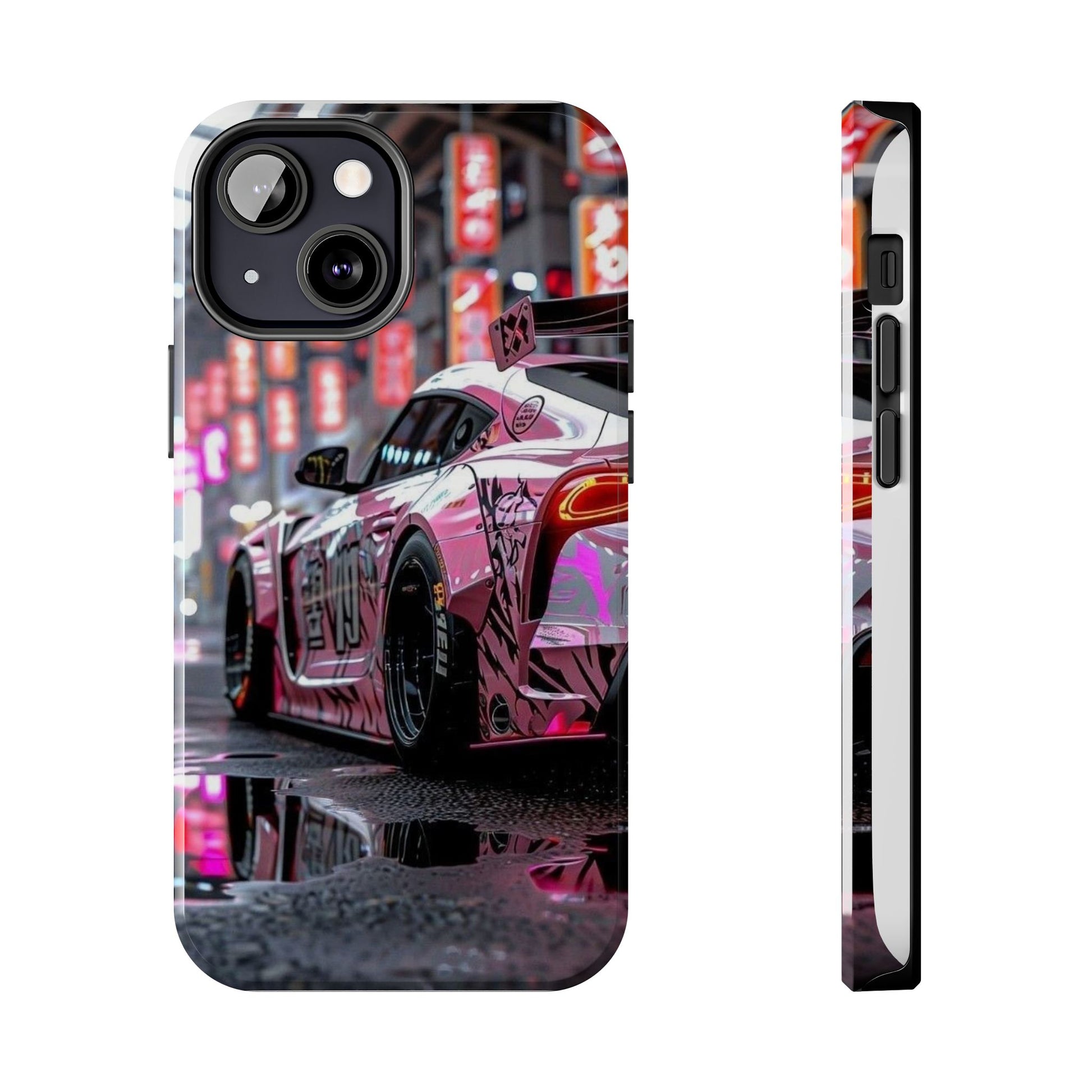 Pink Sports Car Tough Phone Cases for Iphones & Samsung Phones Durable