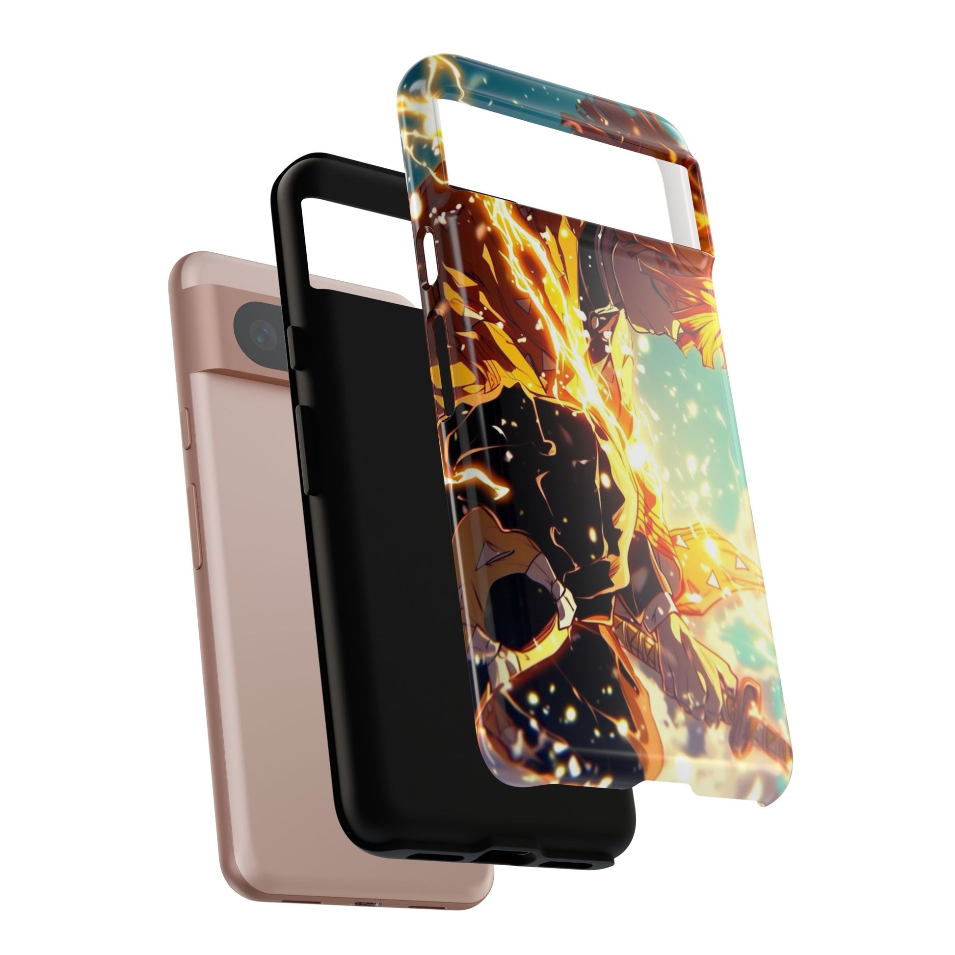 Demon Slayer Zenitsu Anime Theme Phone Case, Tough Cases for iPhones, Samsung, and Pixel