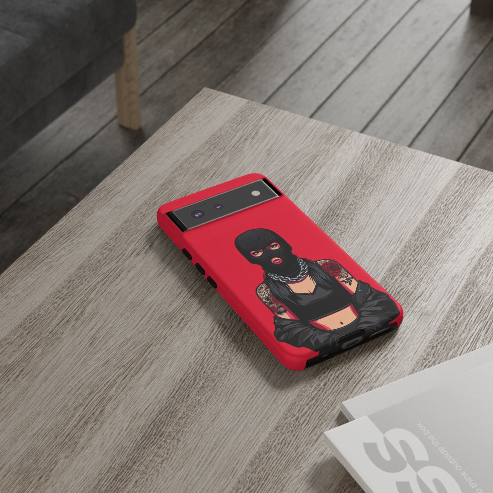 Thug Girl Red Design Tough Cases for iPhones, Samsung, and Pixel