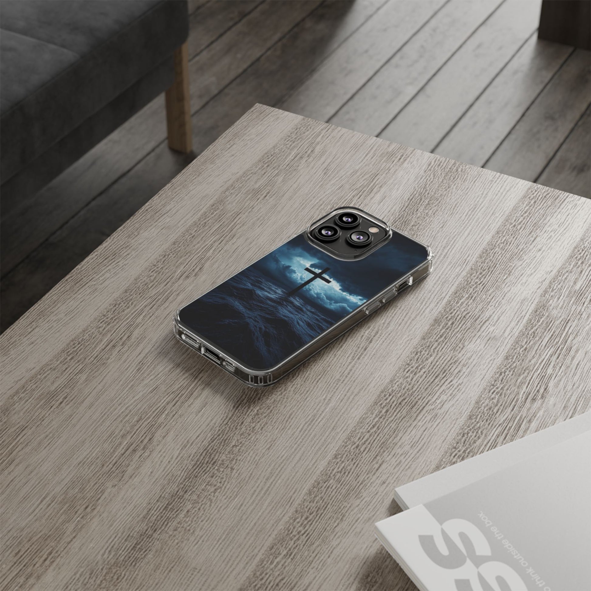 Christian Cross Storm Clear Case - Religious iPhone Samsung Cover, Faith Phone