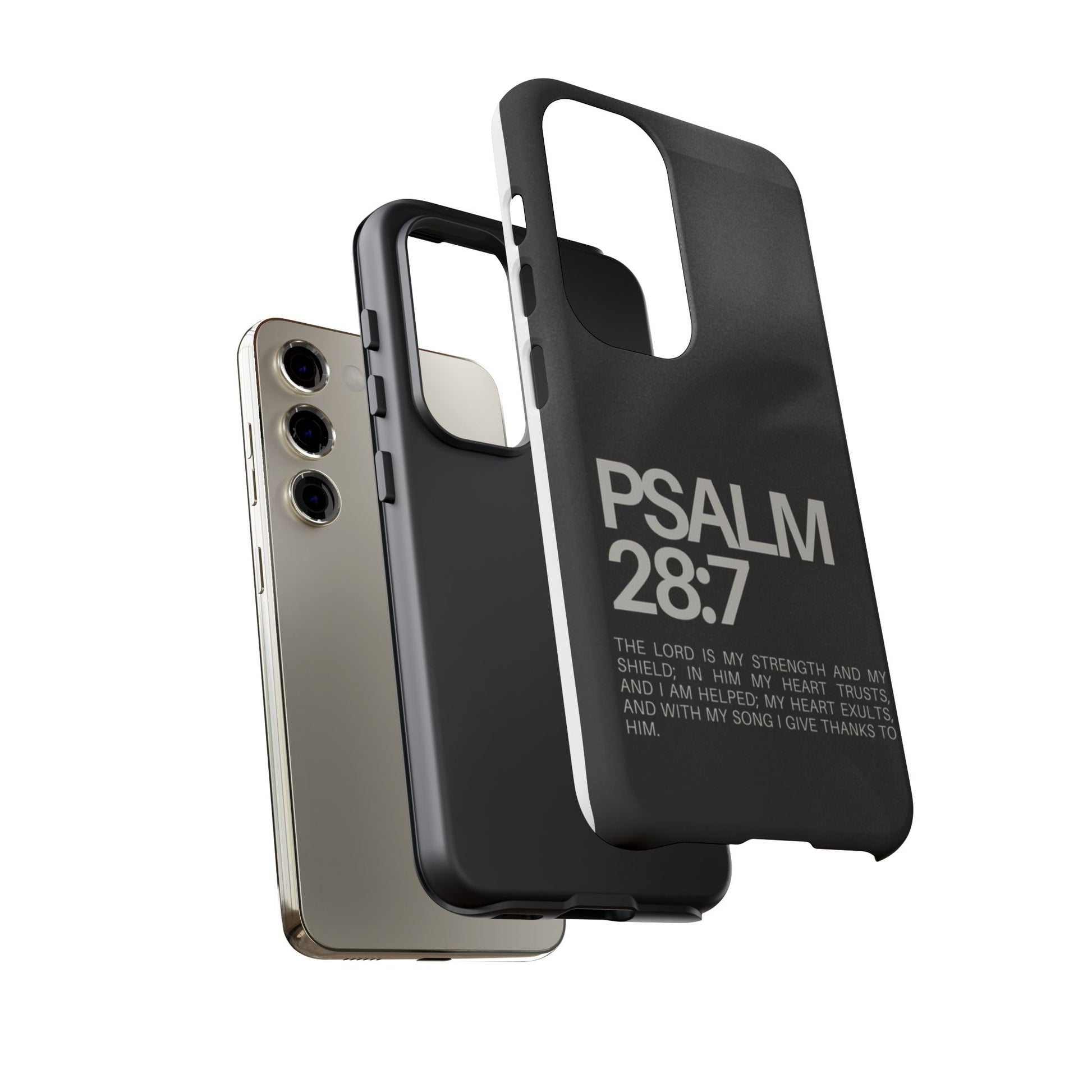 Christian Themed Psalms 28:7 Phone Case, Tough Cases for iPhones, Samsung, and Pixel
