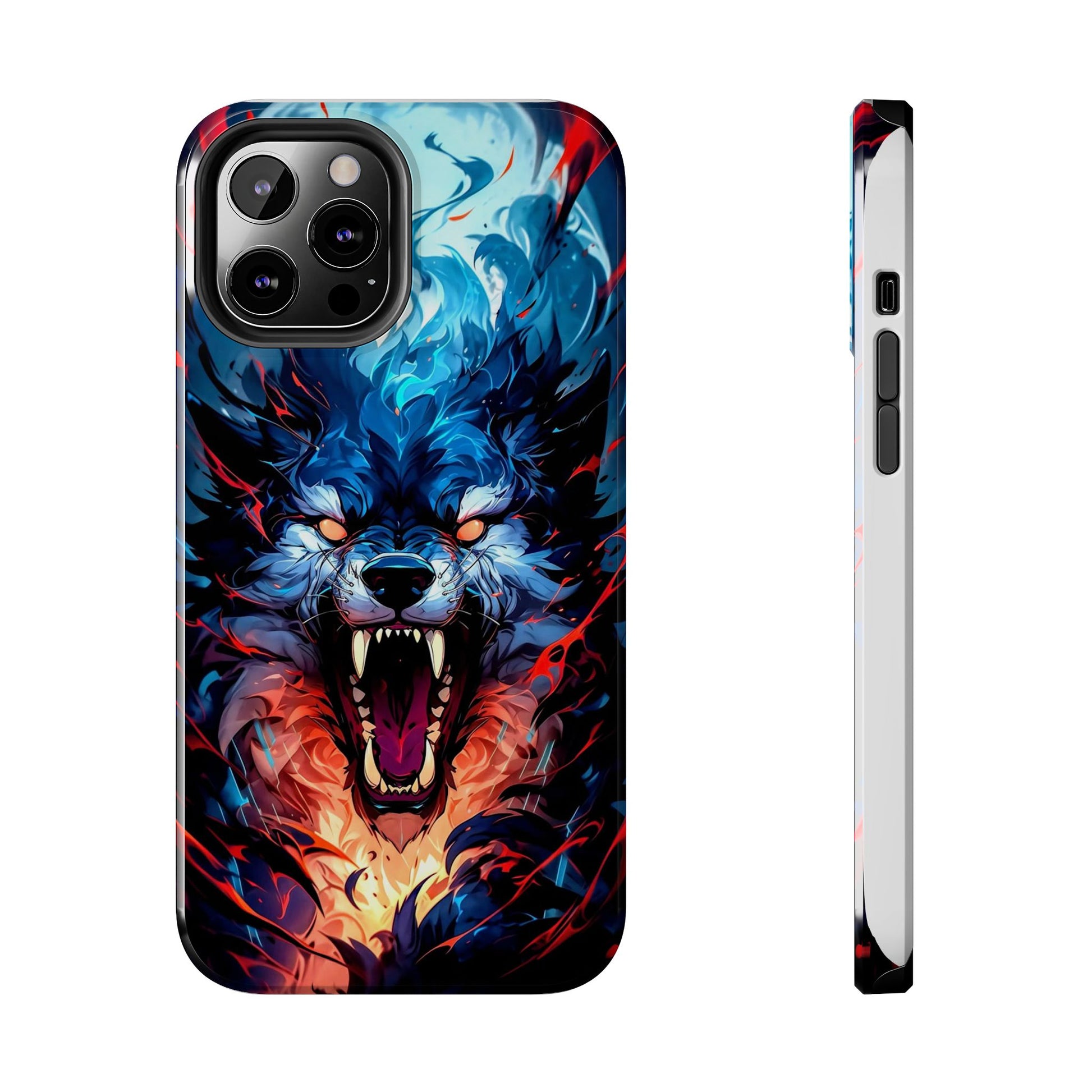 Aggressive Wolf Art Themed Tough Phone Cases for Iphones & Samsung Phones