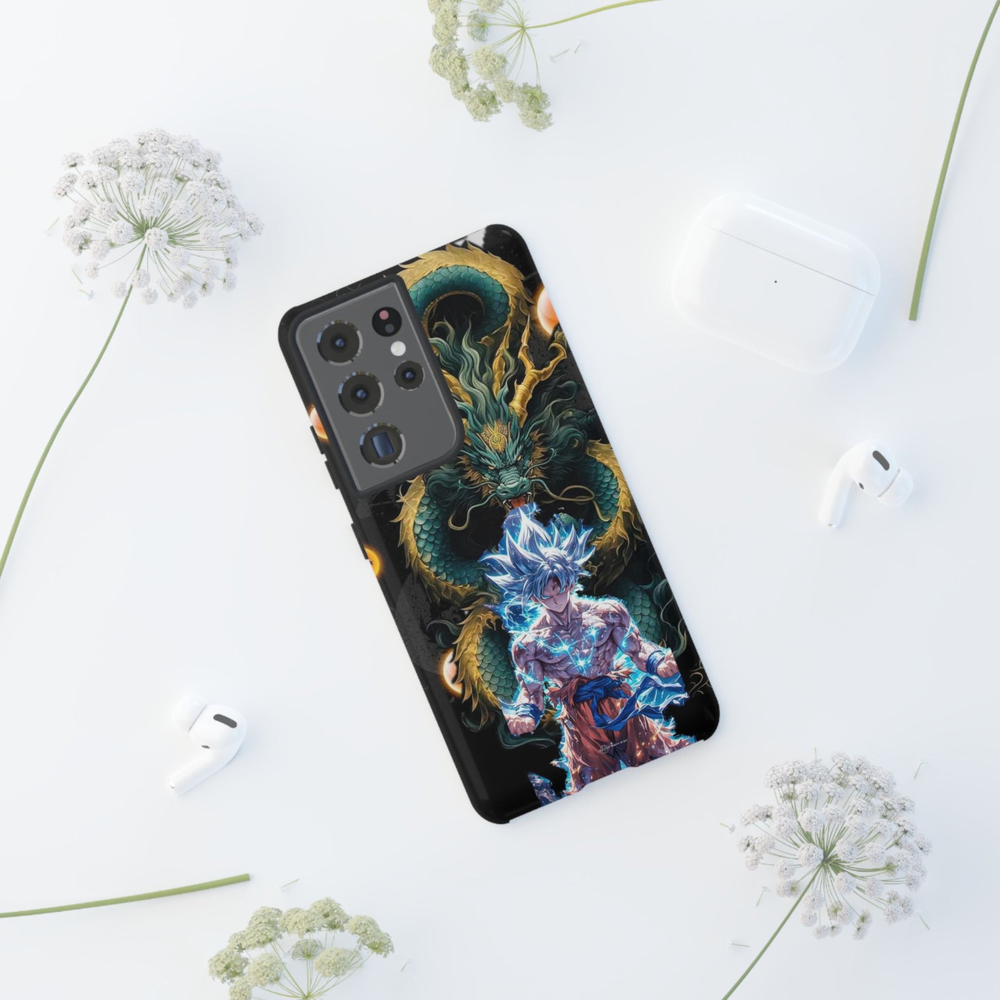 Anime Goku x Shenron Dragonball Z Tough Cases for iPhones, Samsung, and Pixel