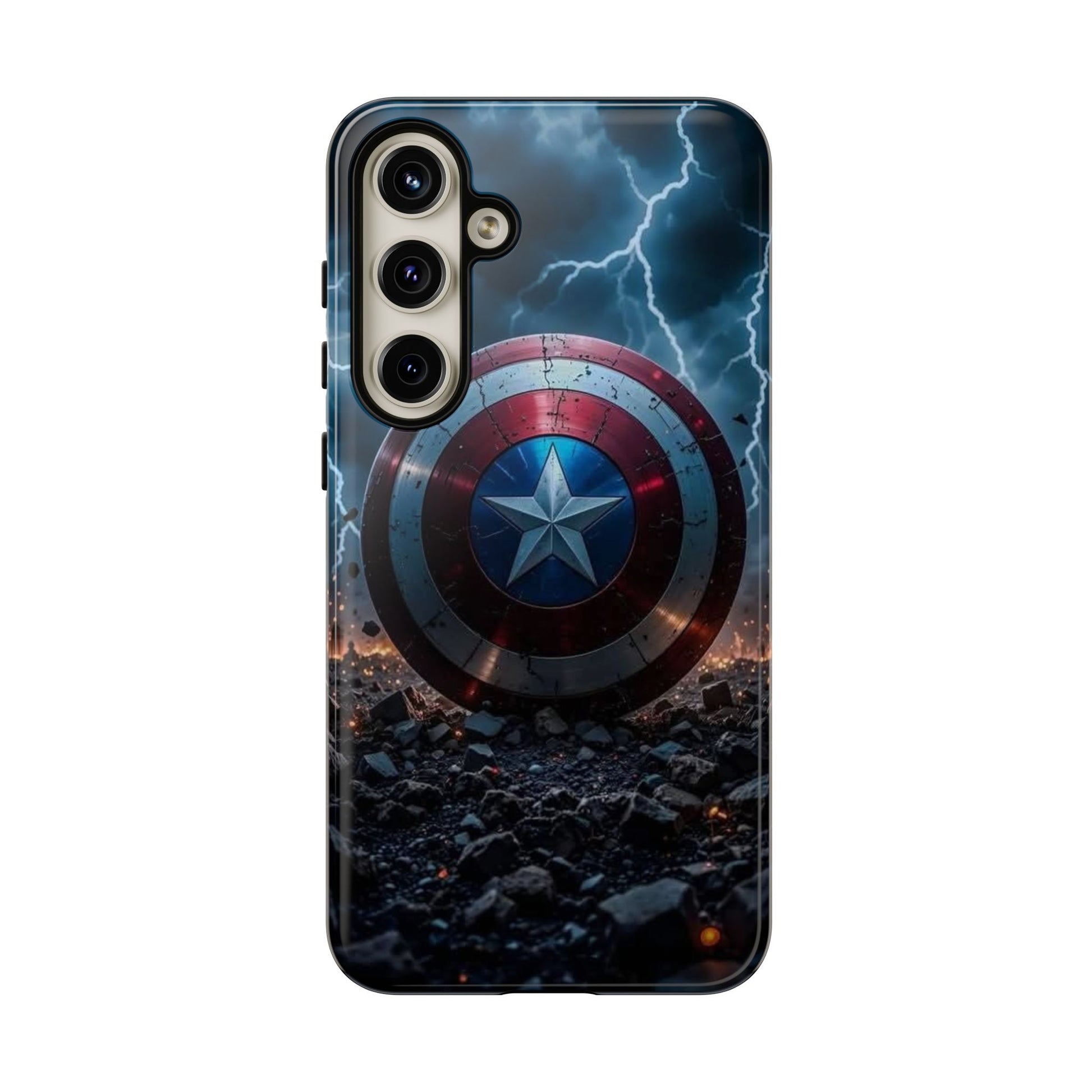 Captain America Shield Tough Cases for iPhones, Samsung, and Pixel