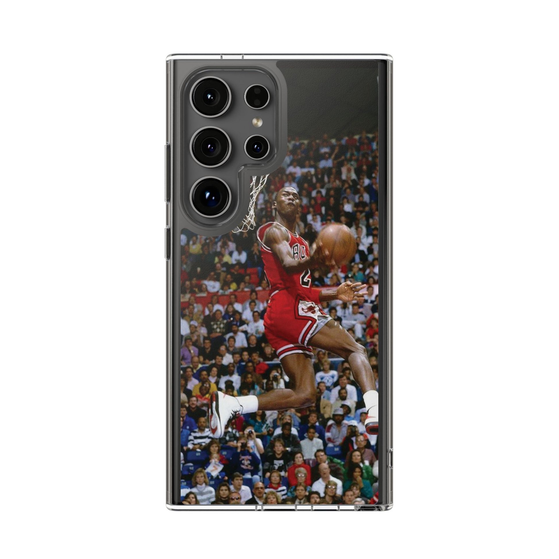 Vintage Jordan Dunk themed Basketball Inspired design Clear Phone Cases