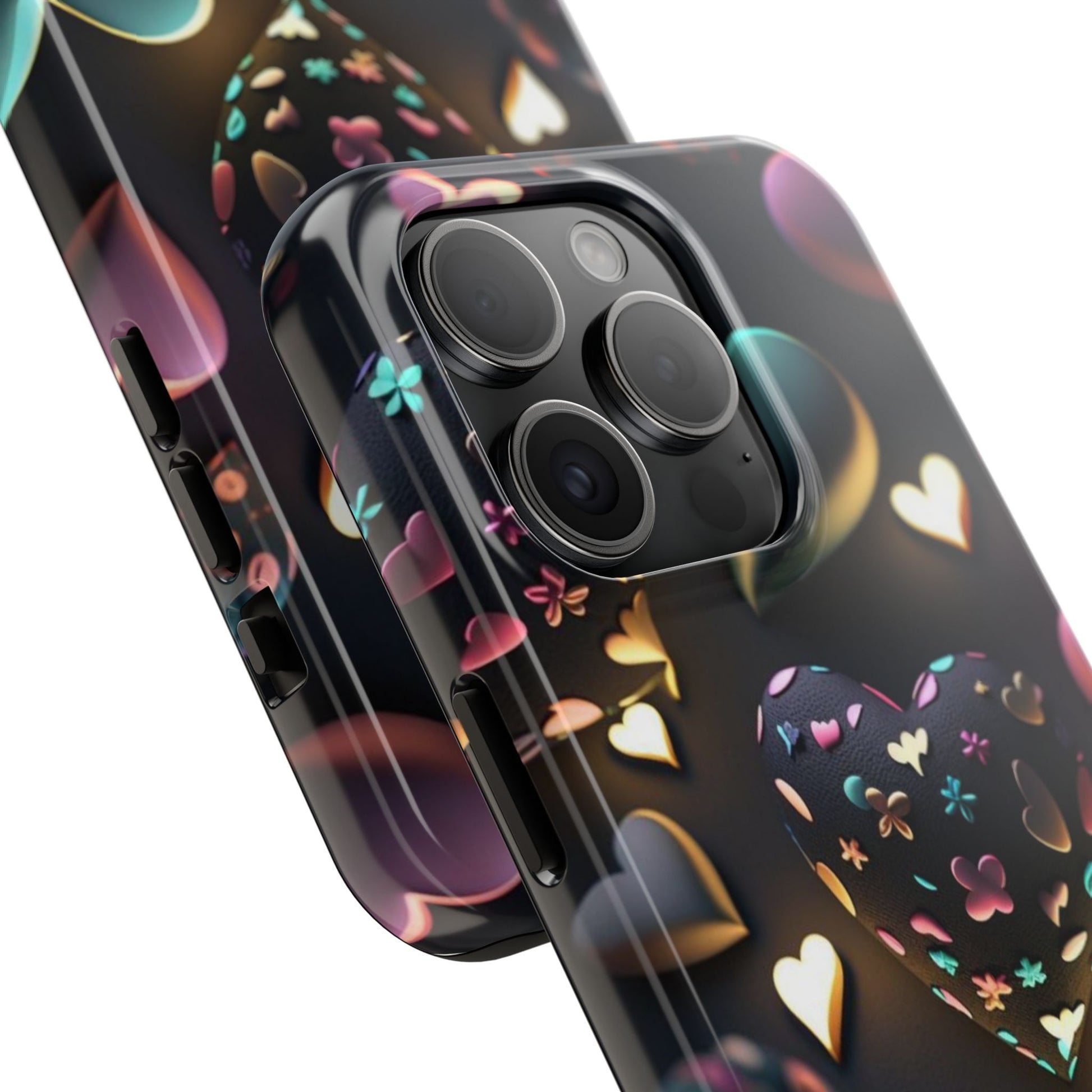 Floating Hearts Themed Tough Phone Cases for Iphones & Samsung Phones