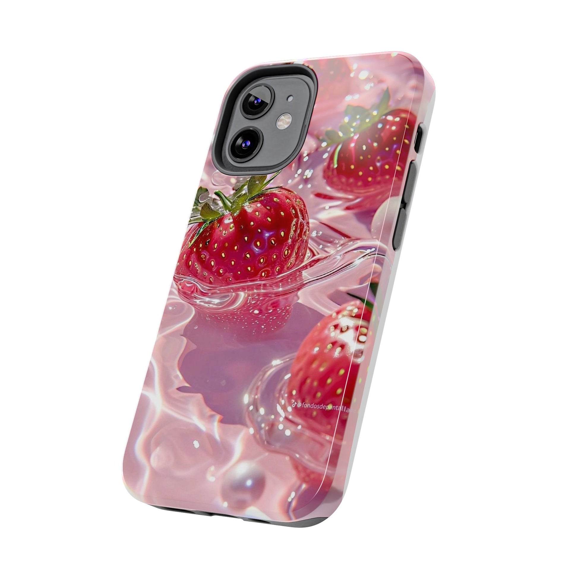 Floating Strawberries Themed Tough Phone Cases for Iphones & Samsung Phones