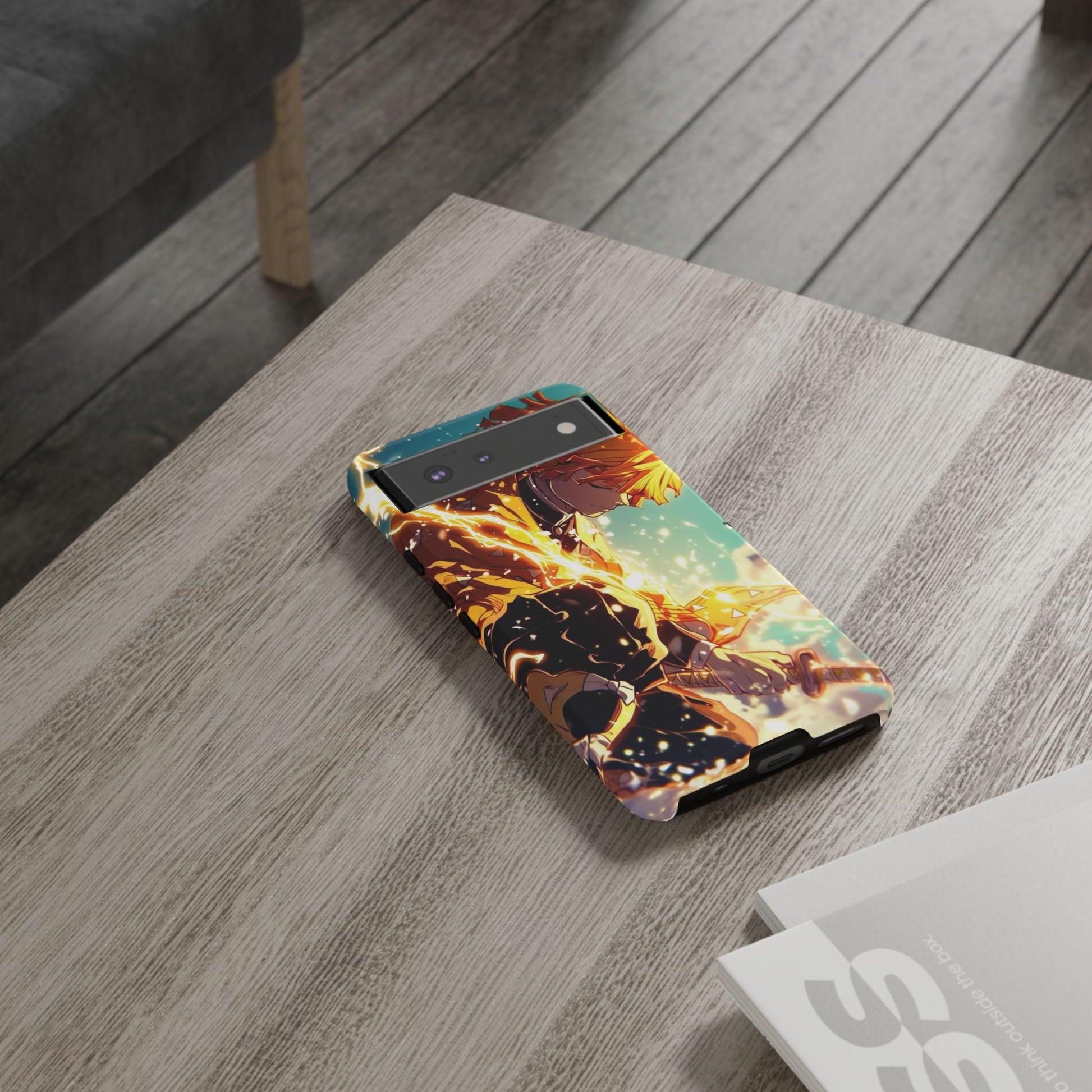 Demon Slayer Zenitsu Anime Theme Phone Case, Tough Cases for iPhones, Samsung, and Pixel