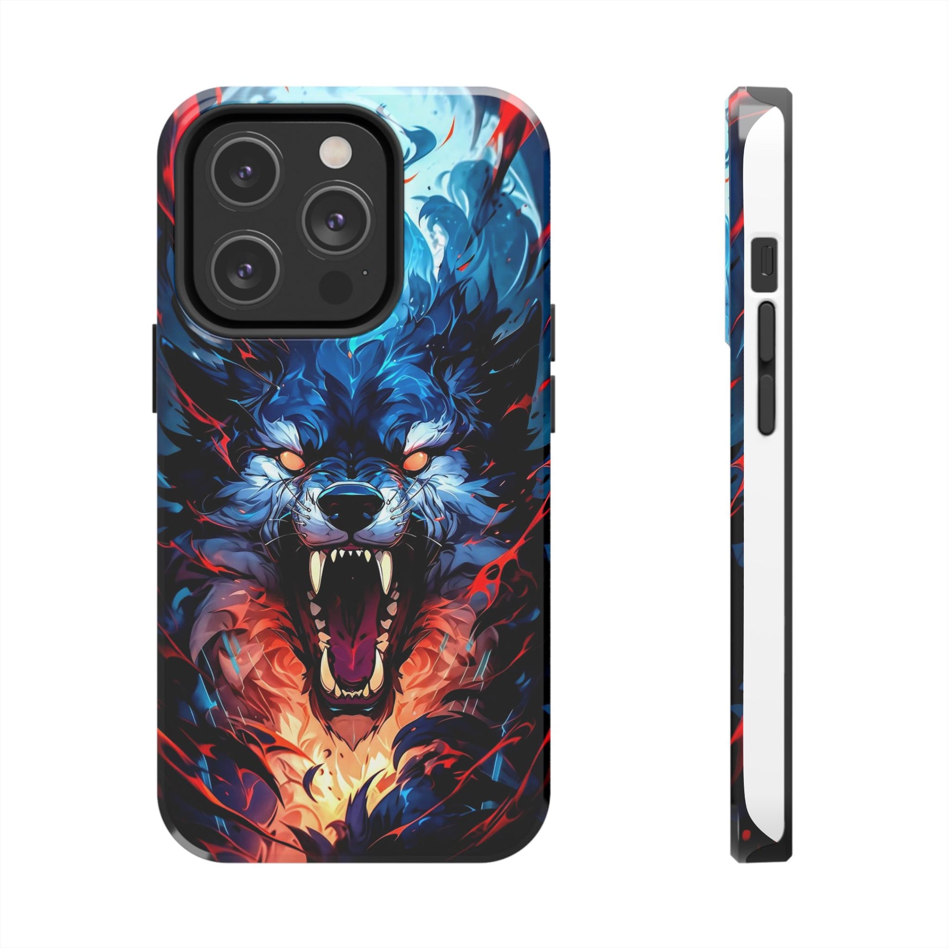Aggressive Wolf Art Themed Tough Phone Cases for Iphones & Samsung Phones