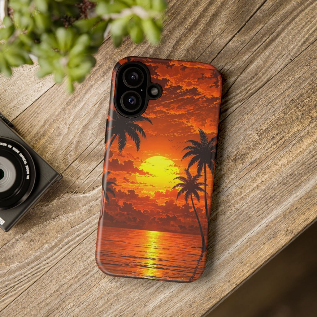 Beautiful Beach Sunset Tough Cases for iPhones, Samsung, and Pixel