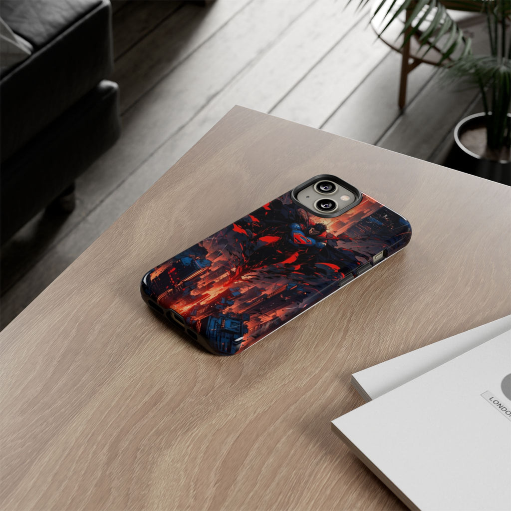 Anime Superman Tough Cases for iPhones, Samsung, and Pixel