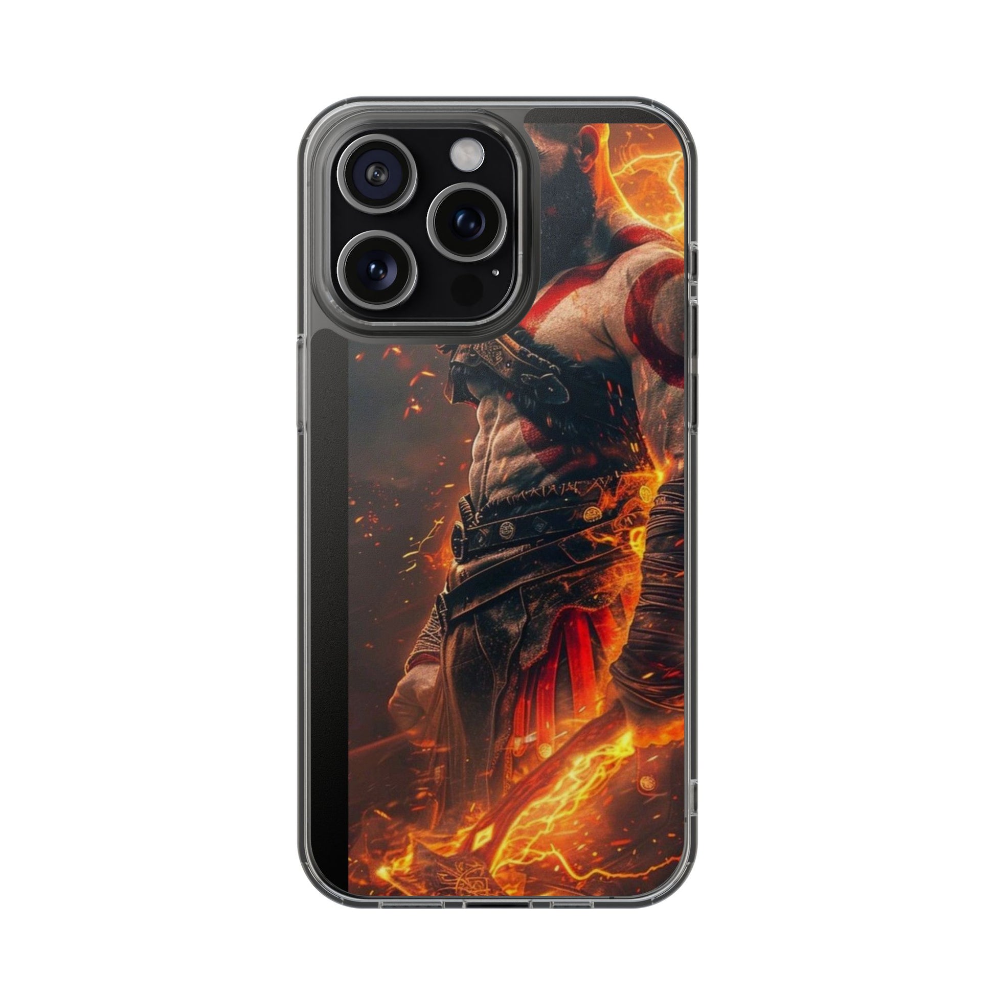 Kratos The God of War Inspired Design Clear Phone Cover