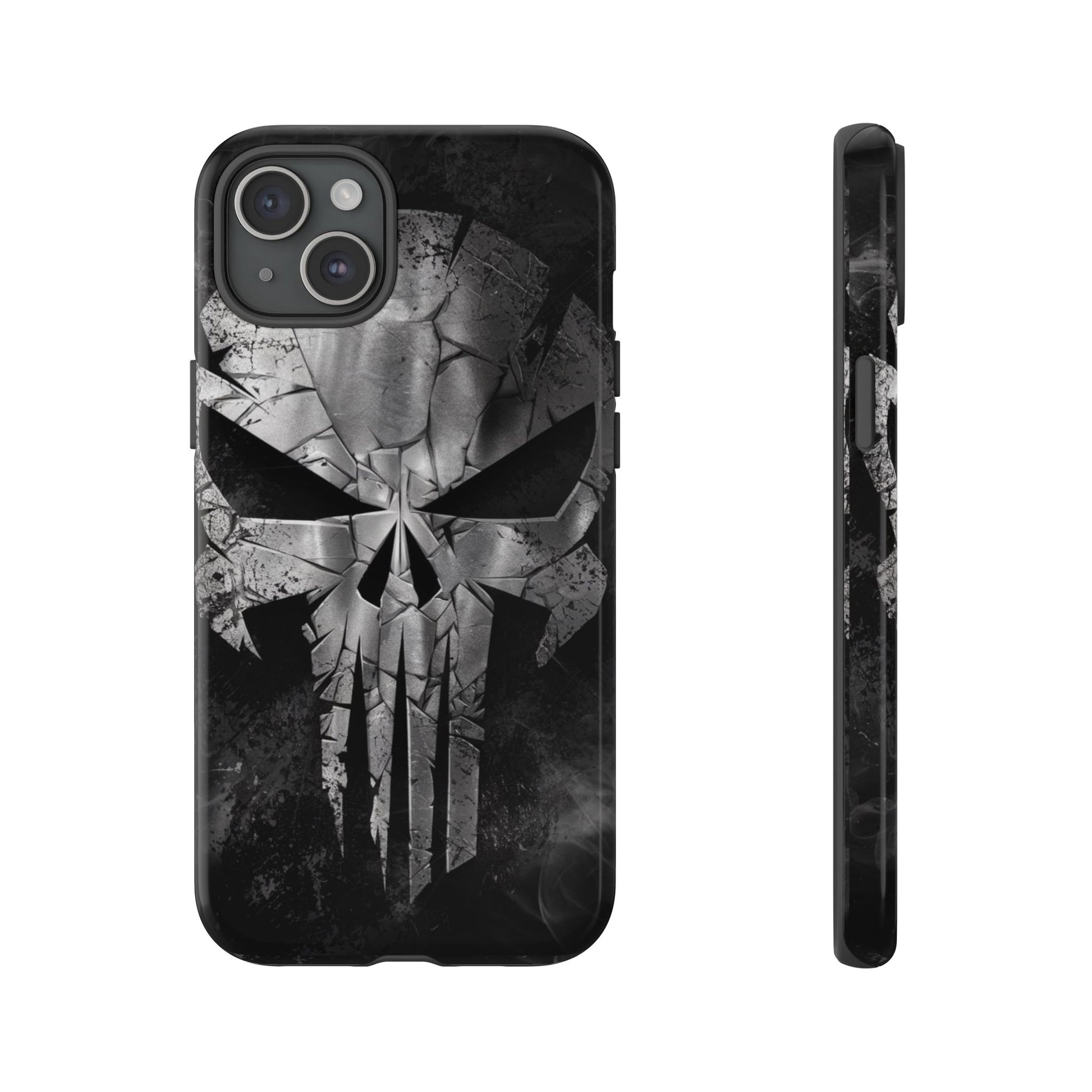 The Punisher Logo Art Tough Cases for iPhones, Samsung, and Pixel