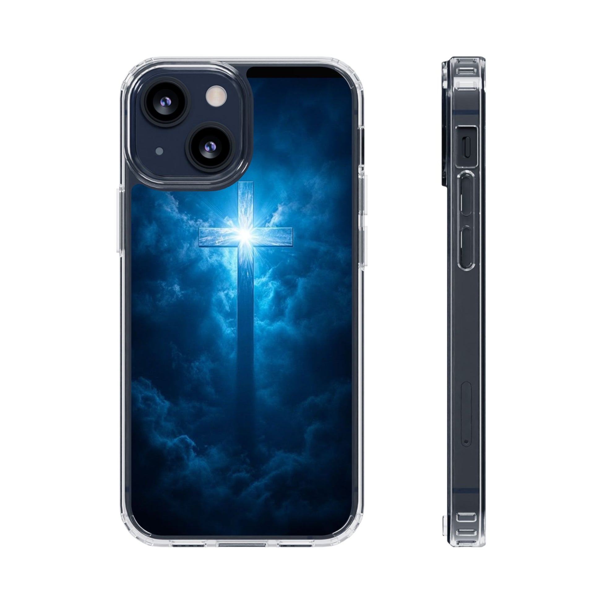 Religious Phone Case, Christian Cross in Clouds Art, Phone Accessories, Samsung