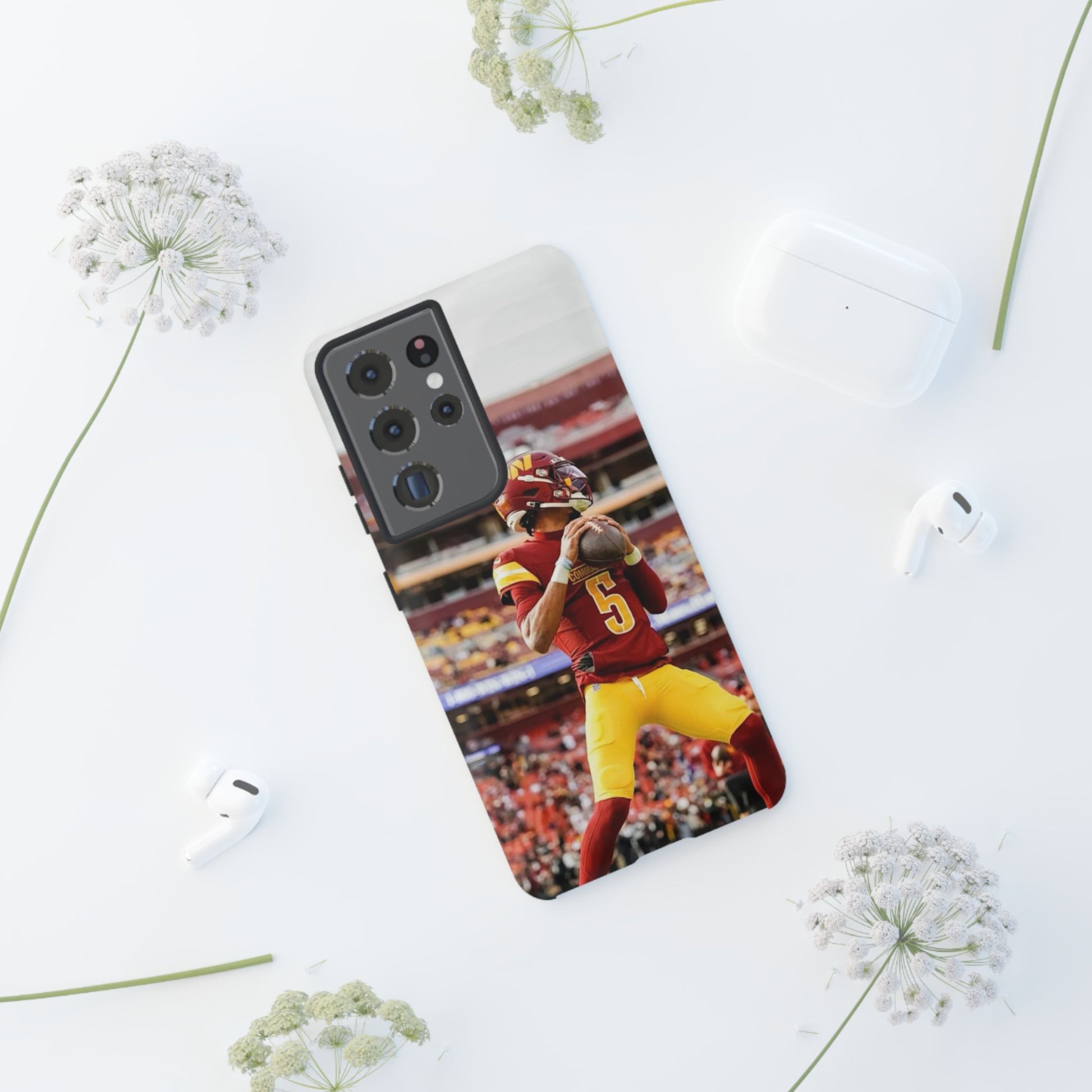 Jayden Daniels Washington Football Tough Cases for iPhones, Samsung, and Pixel