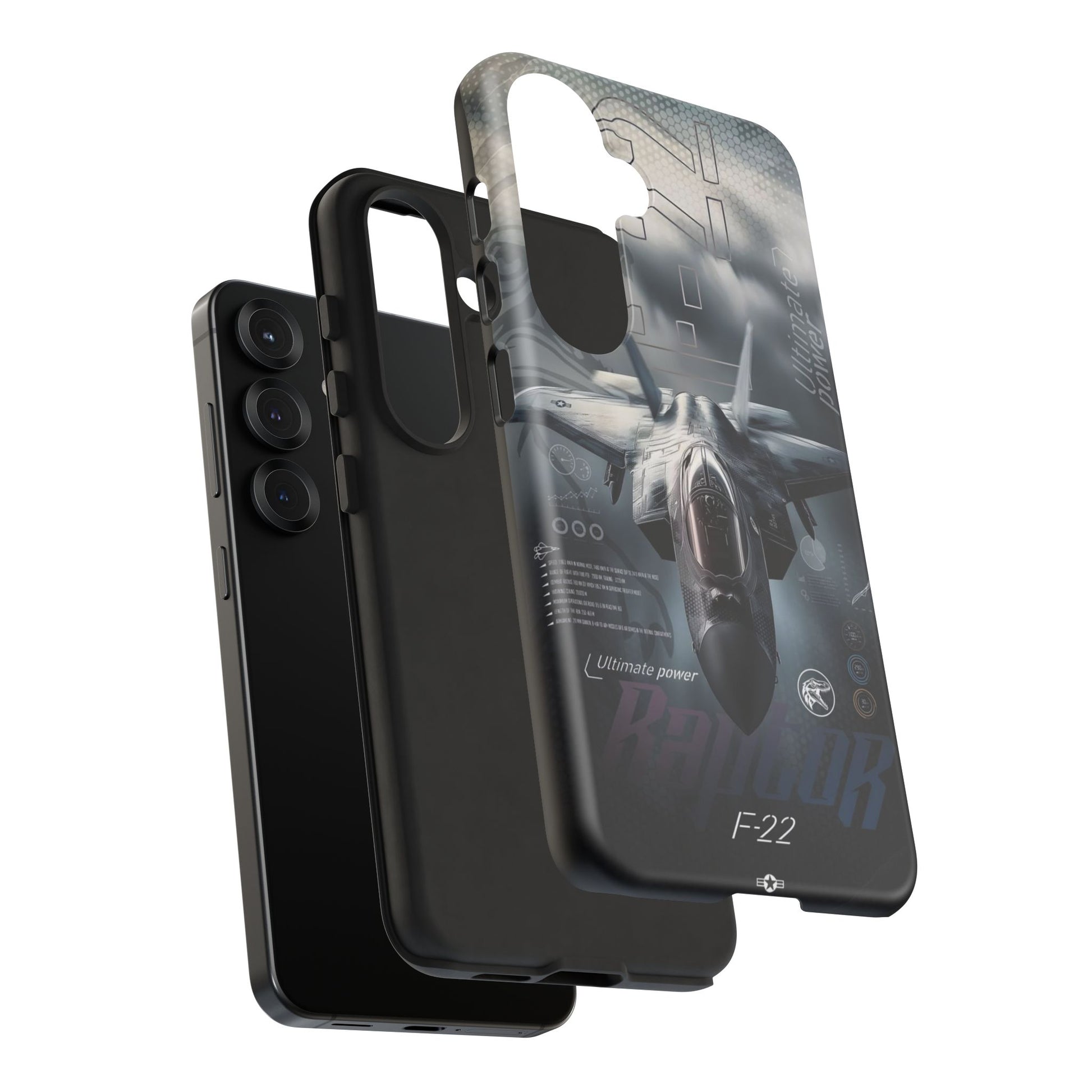F-22 Raptor Fighter Jet Tough Cases for iPhones, Samsung, and Pixel