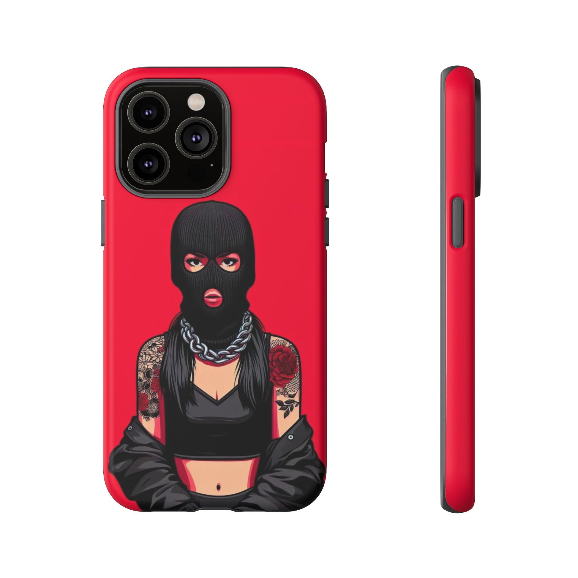 Thug Girl Red Design Tough Cases for iPhones, Samsung, and Pixel