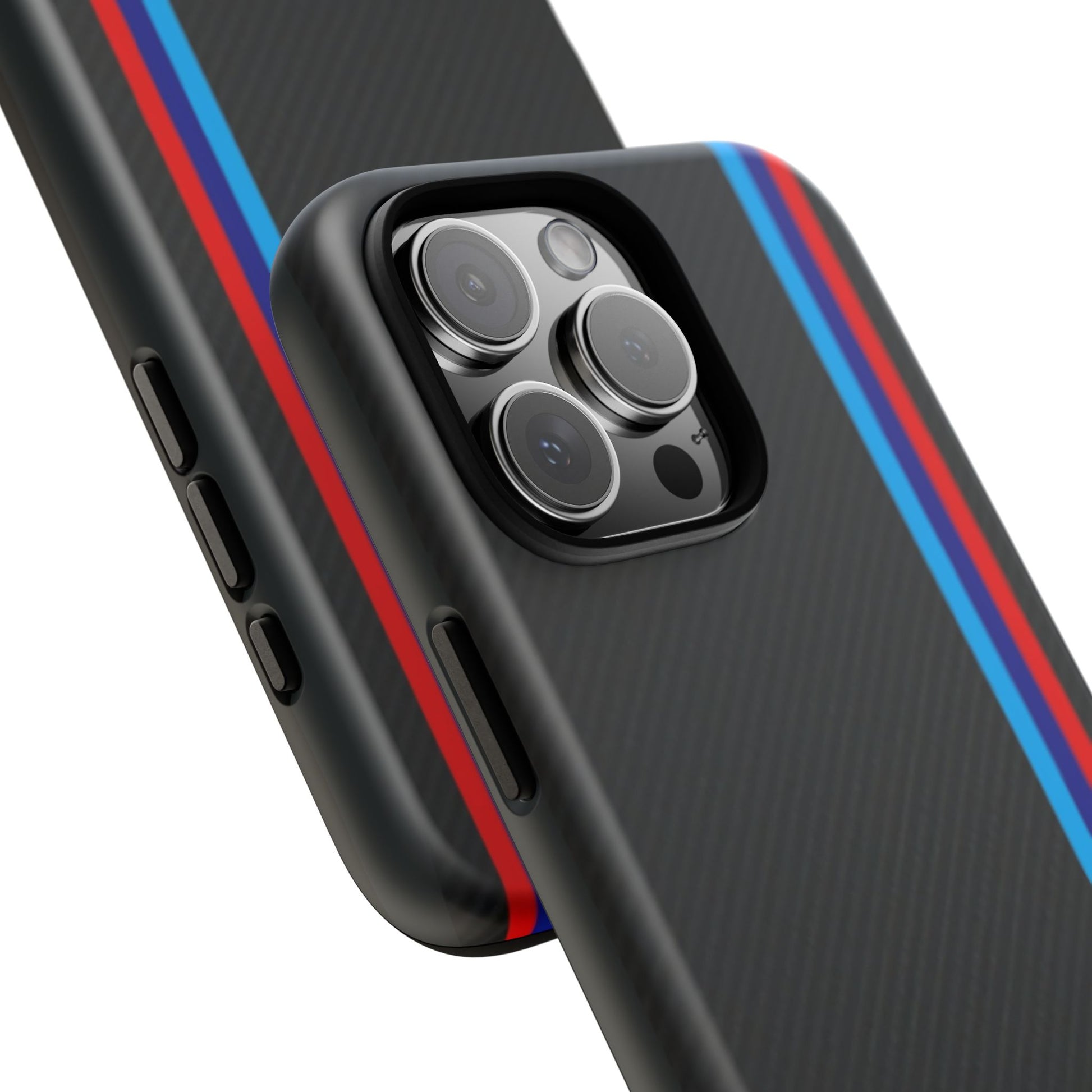 BMW M Stripes Carbon Fiber Design Tough Cases for iPhones, Samsung, and Pixel